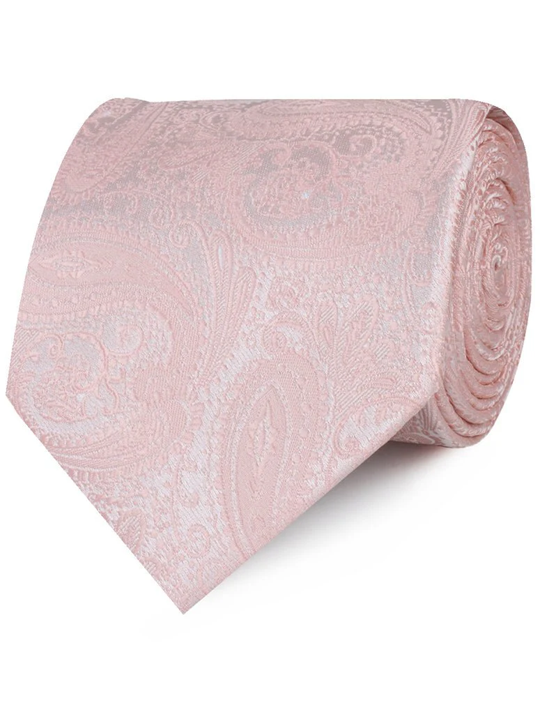 Blush Peach Paisley Necktie - Image 2
