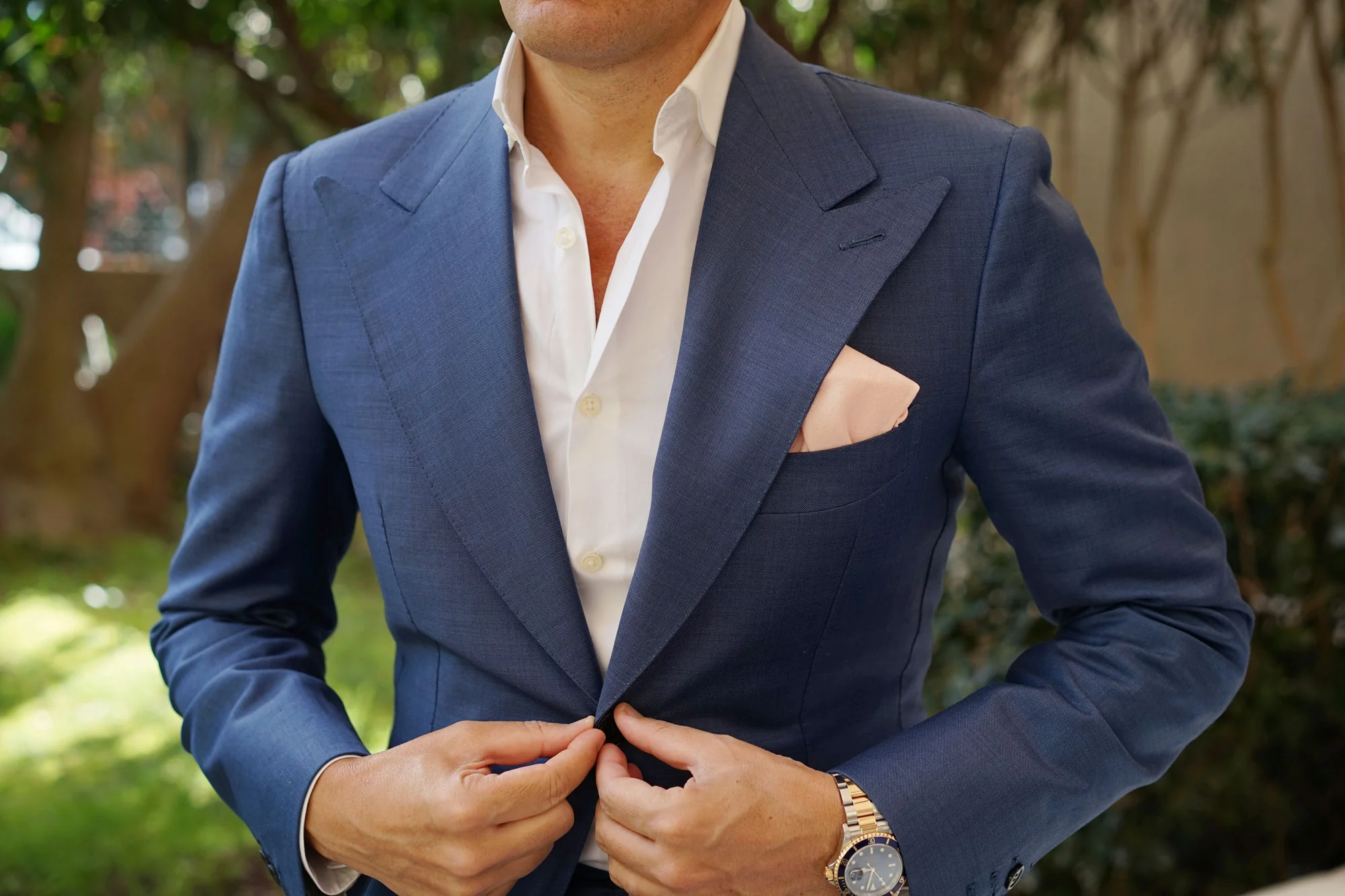 Blush Petal Pink Linen Pocket Square - Image 3