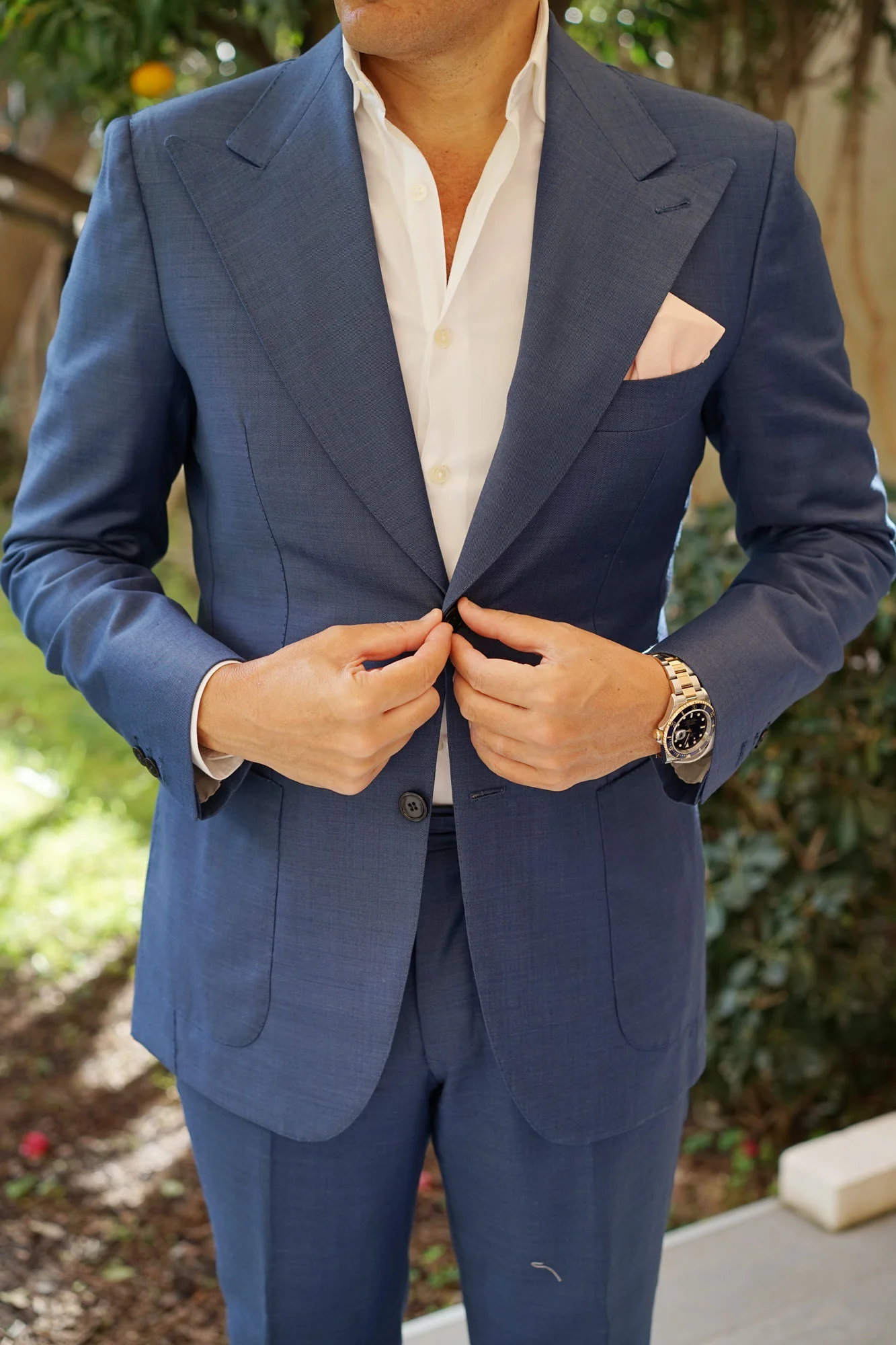 Blush Petal Pink Linen Pocket Square - Image 4