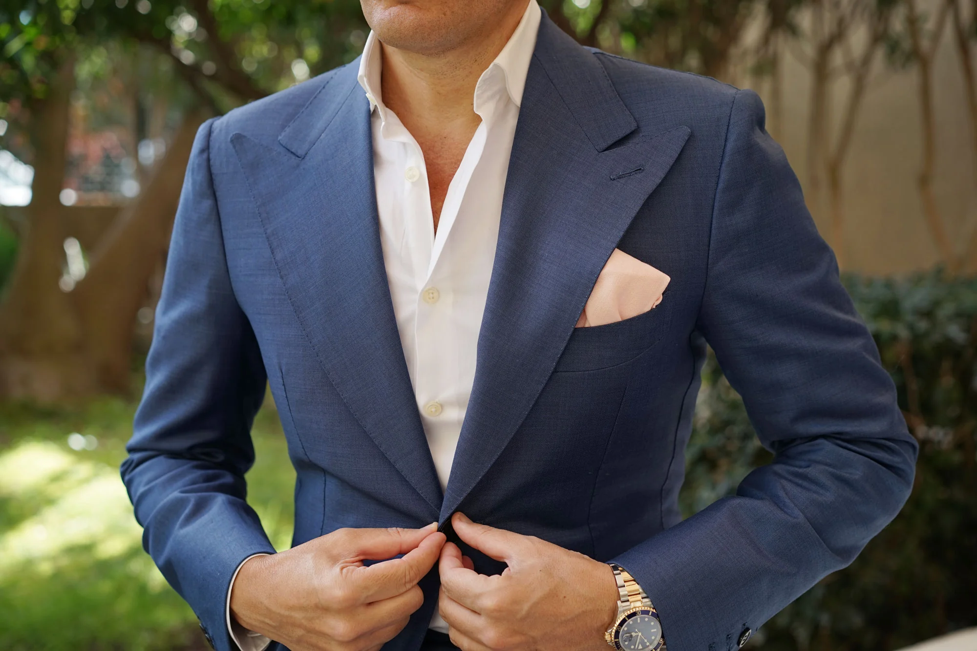 Blush Petal Pink Linen Pocket Square - Image 5