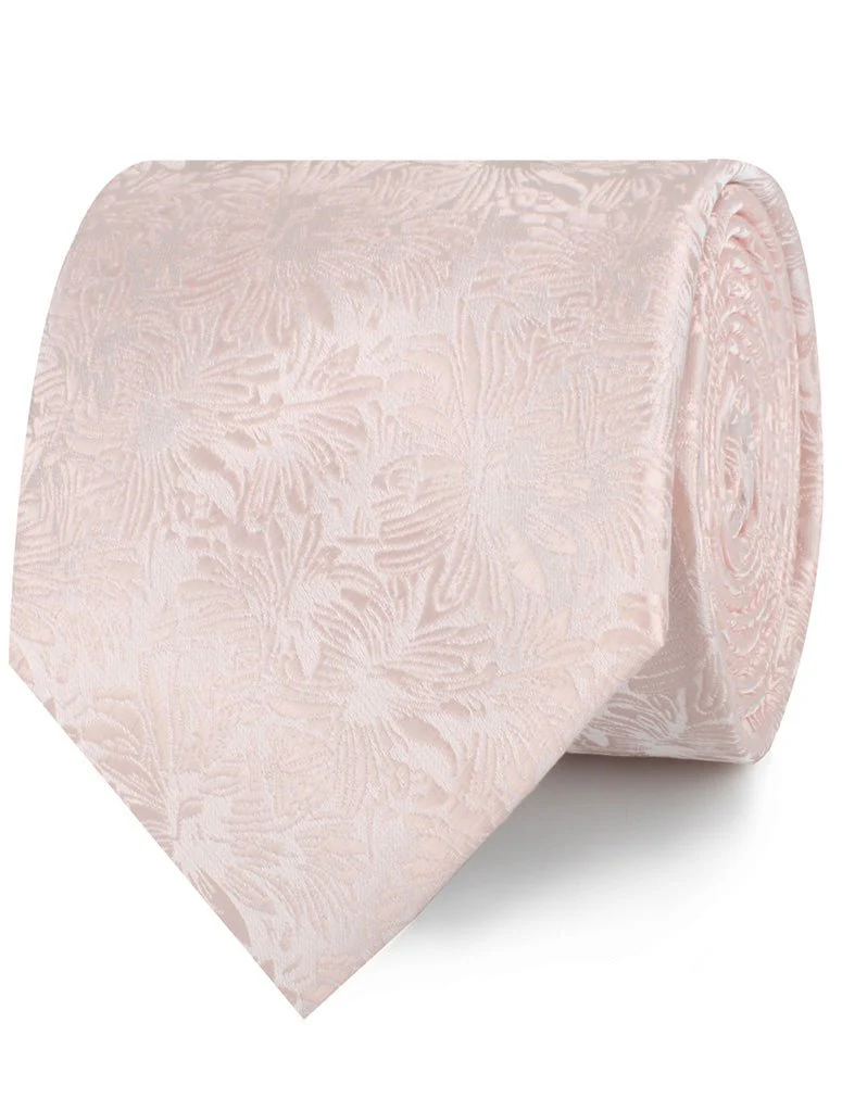 Blush Pink Daisy Flowers Floral Necktie - Image 2