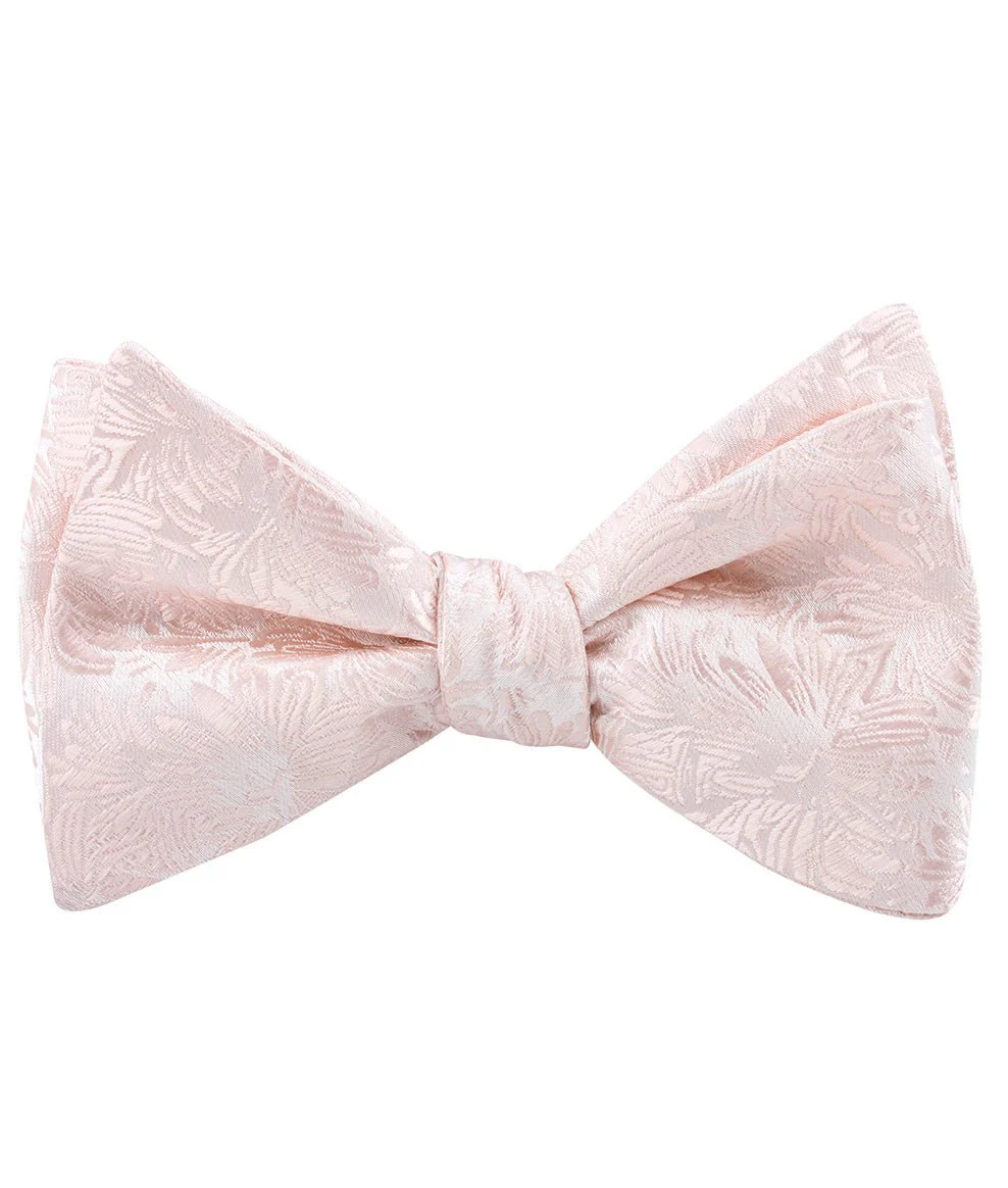Blush Pink Daisy Flowers Floral Self Bow Tie - Image 2