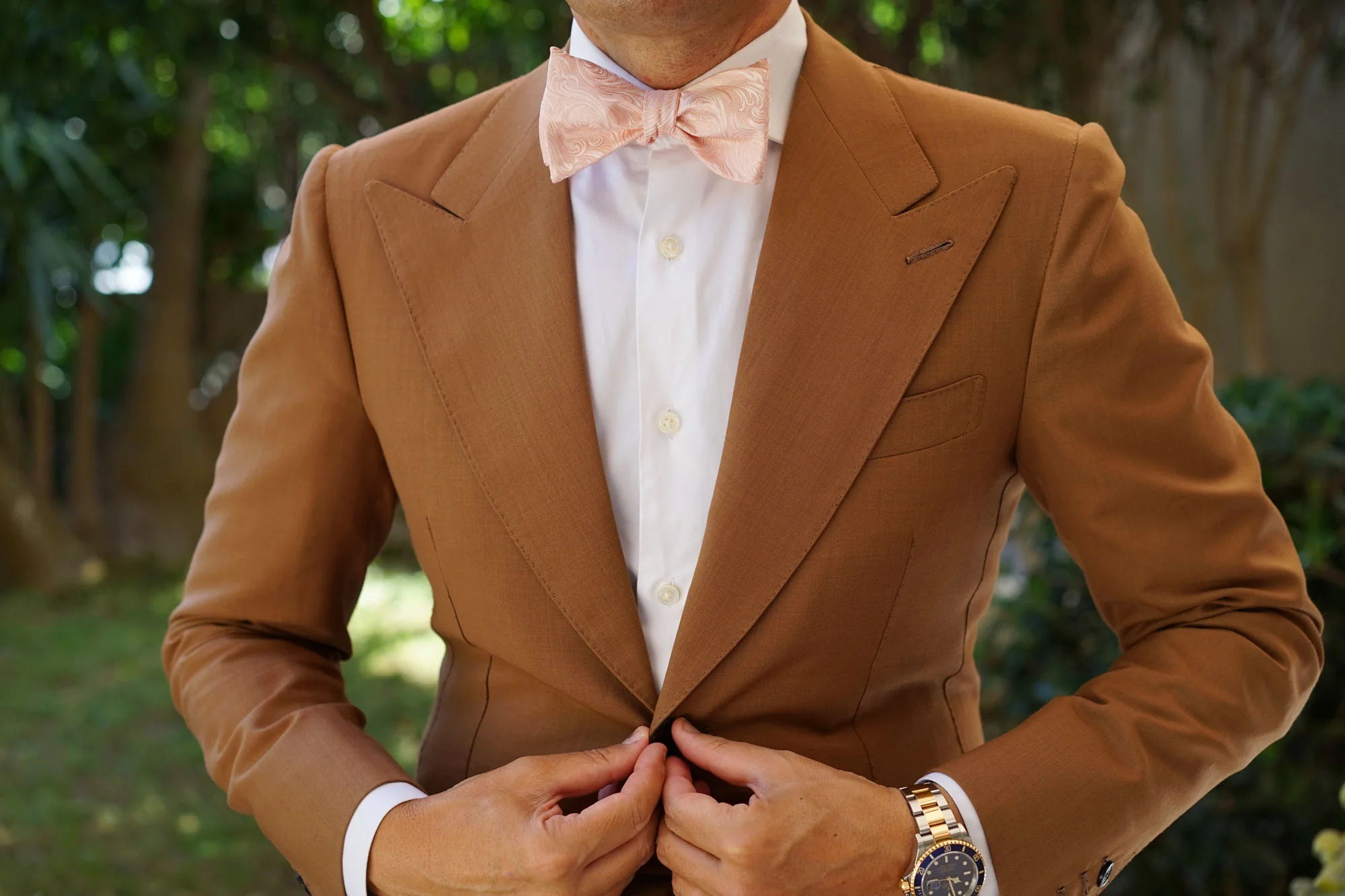 Blush Pink Khamsin Self Bow Tie - Image 4