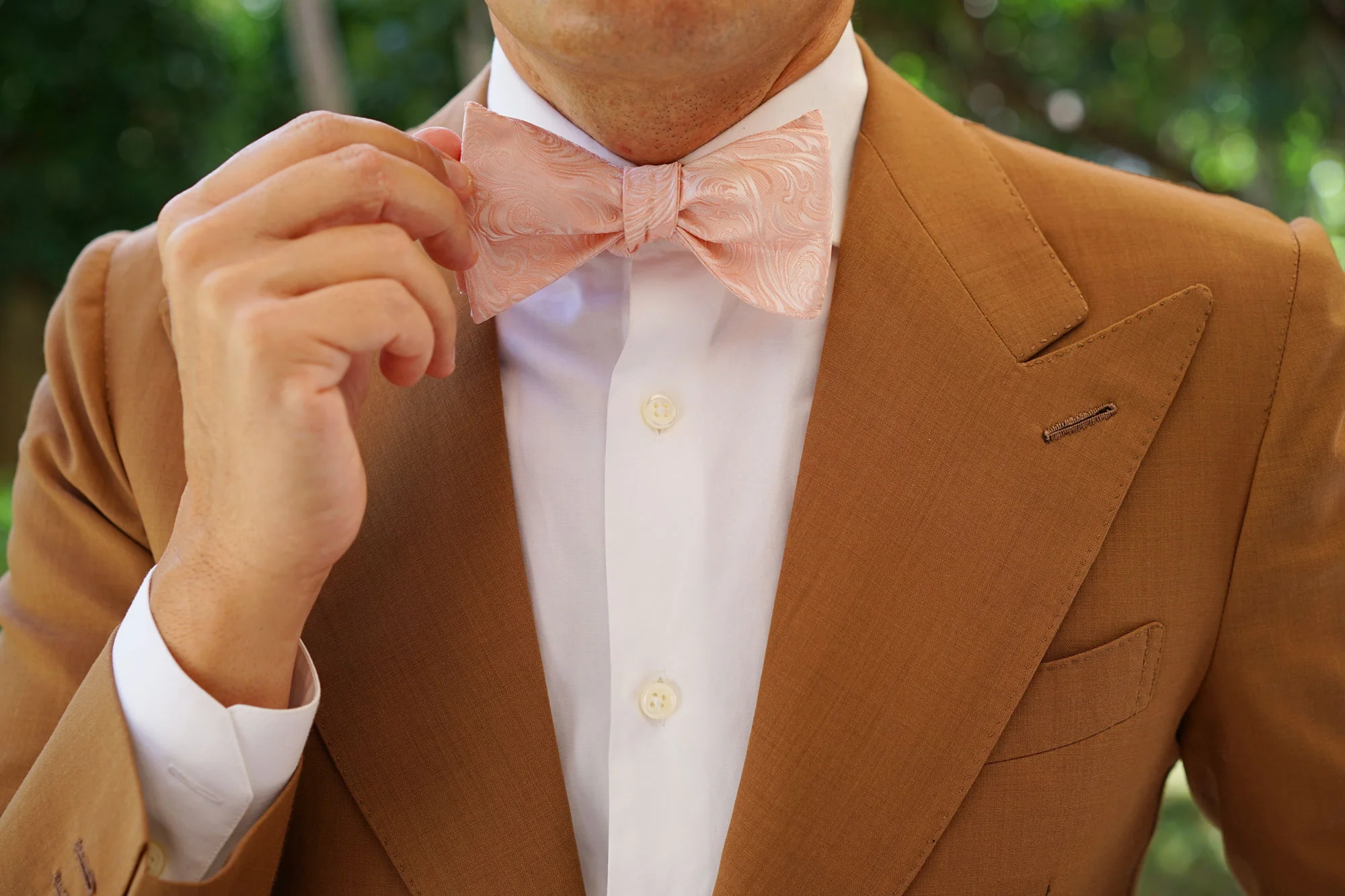 Blush Pink Khamsin Self Bow Tie - Image 7