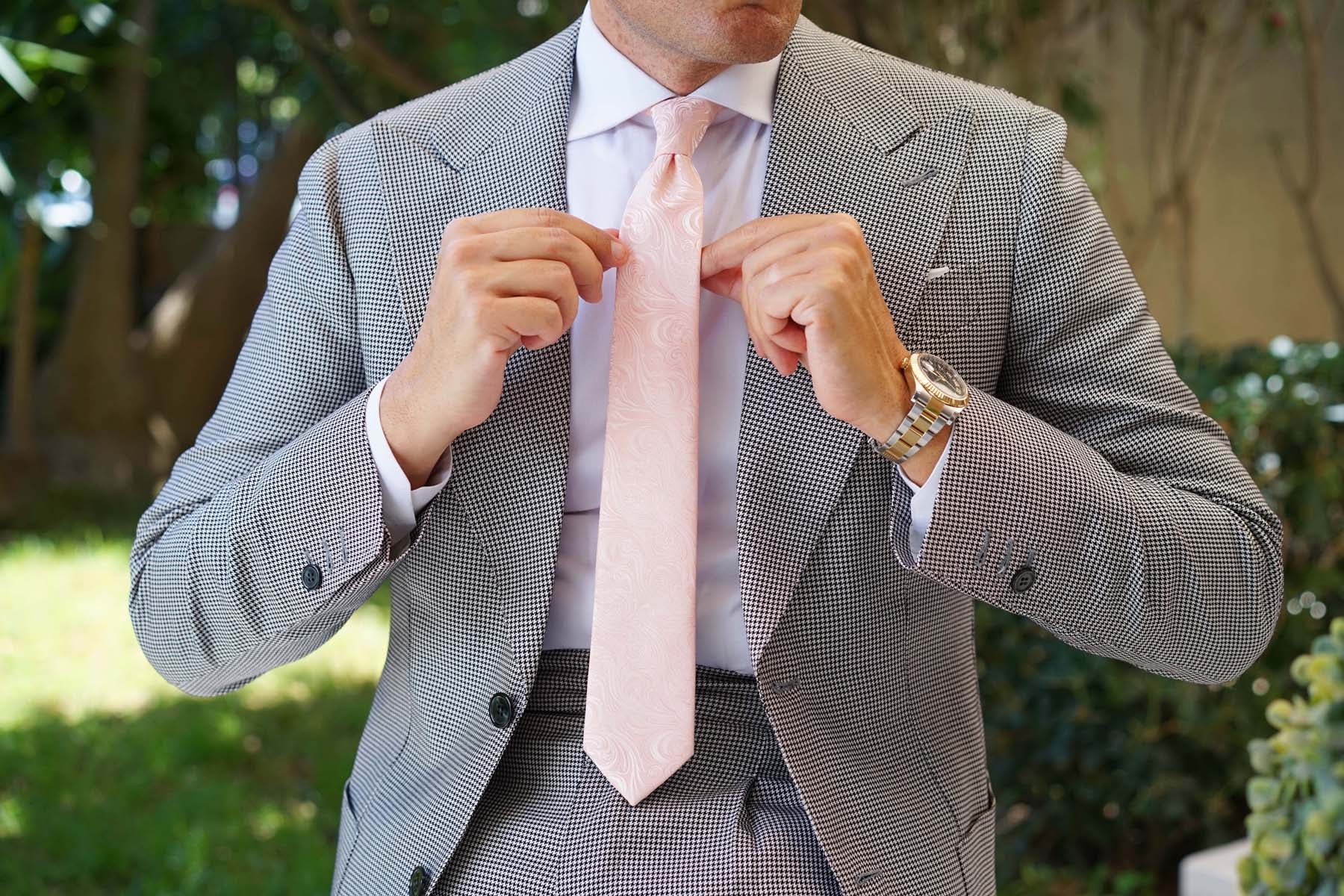 Blush Pink Khamsin Skinny Tie - Image 10
