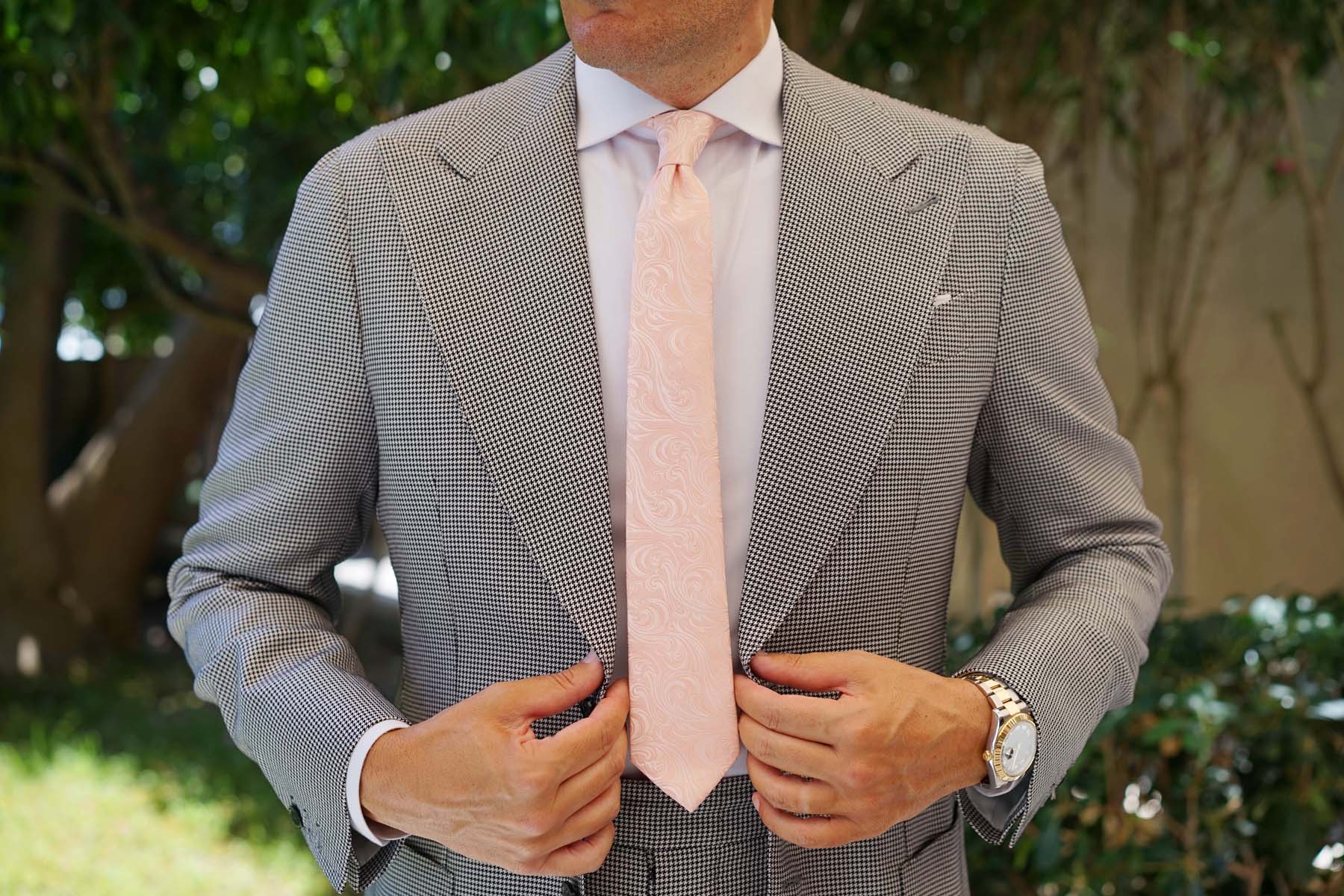 Blush Pink Khamsin Skinny Tie - Image 4