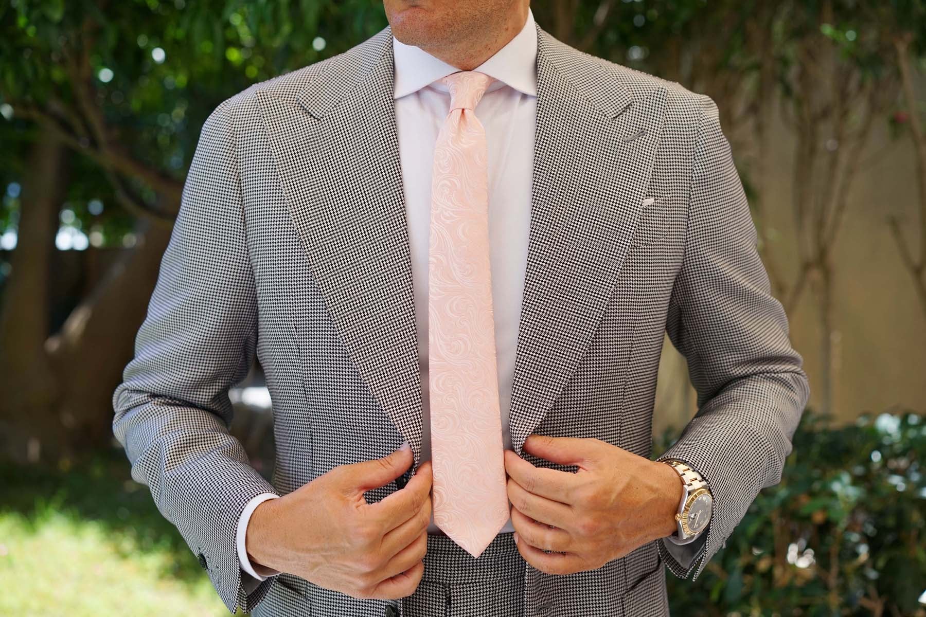 Blush Pink Khamsin Skinny Tie - Image 8