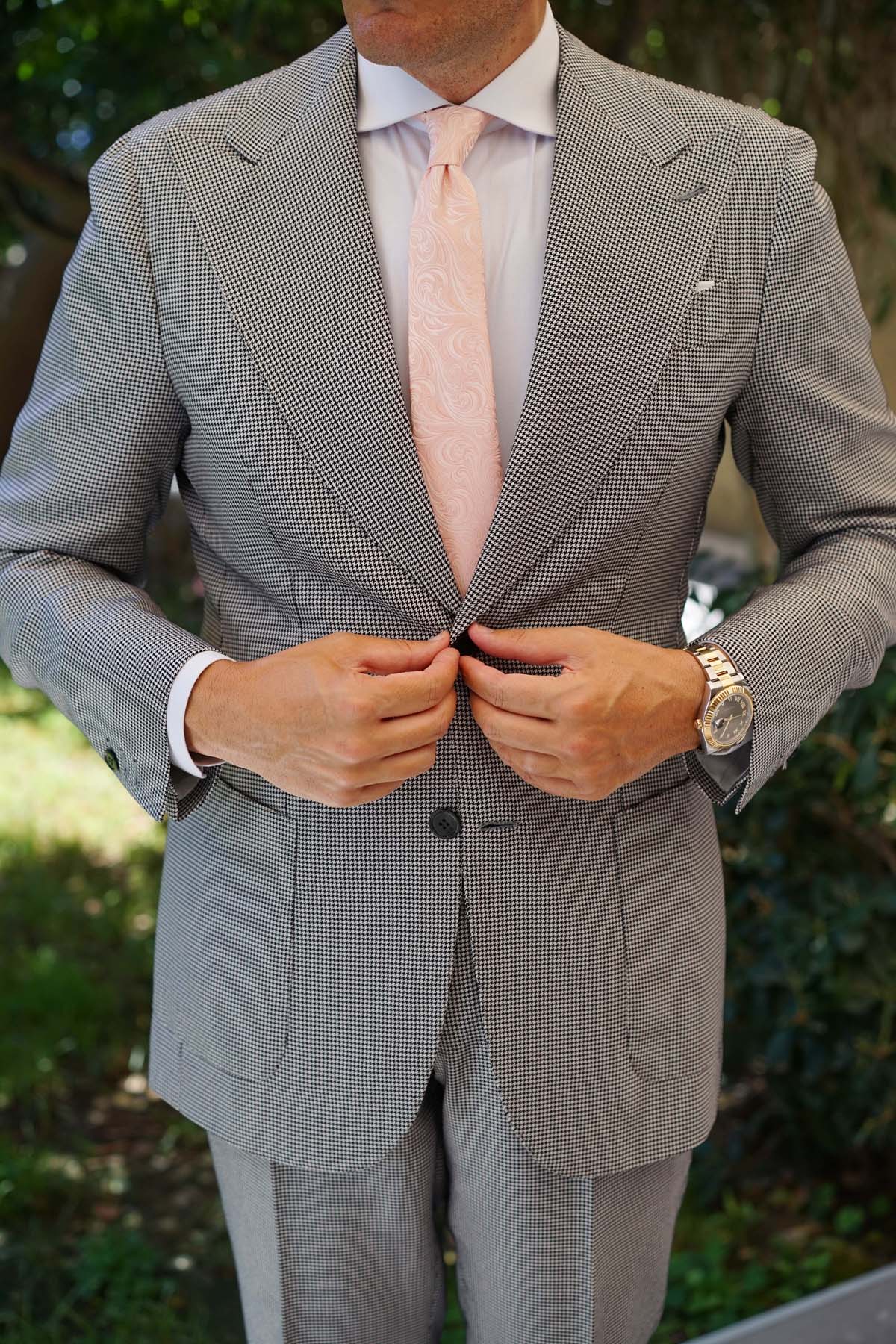 Blush Pink Khamsin Skinny Tie - Image 9
