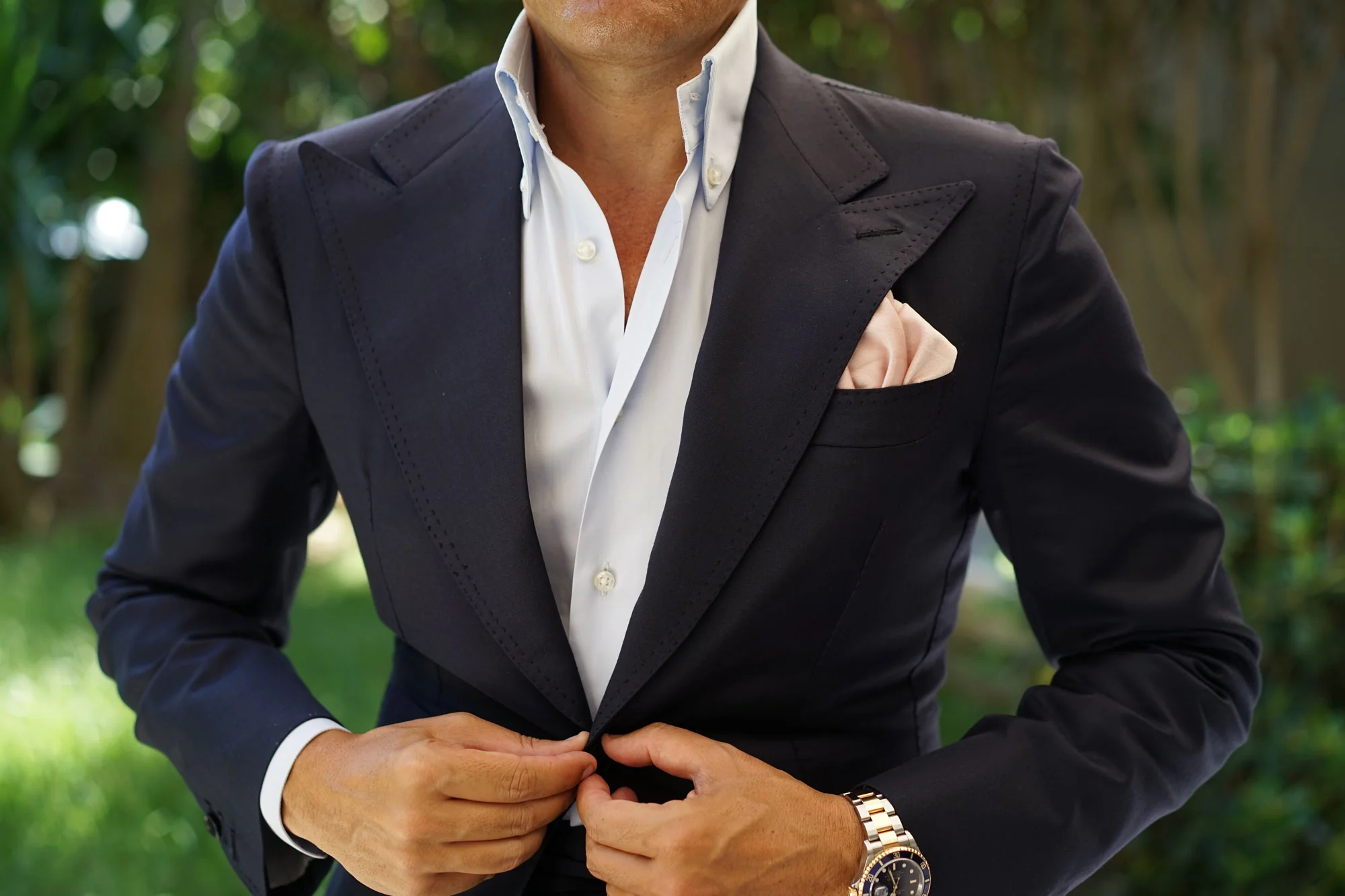 Blush Pink Velvet Pocket Square - Image 3