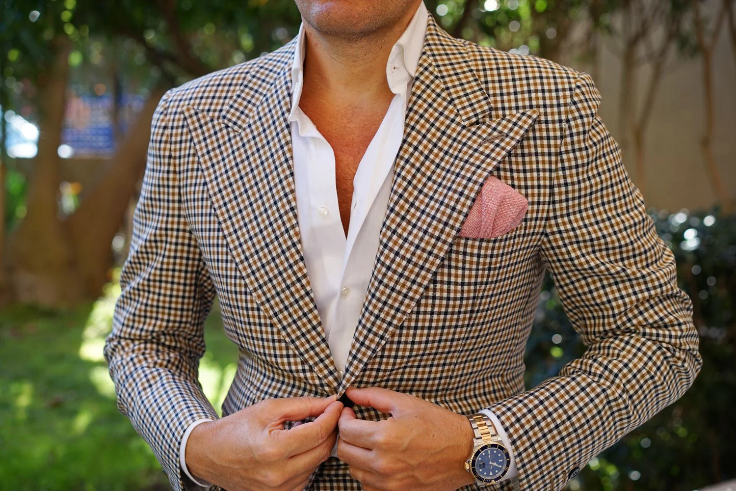 Blush Red Slub Linen Pocket Square - Image 3