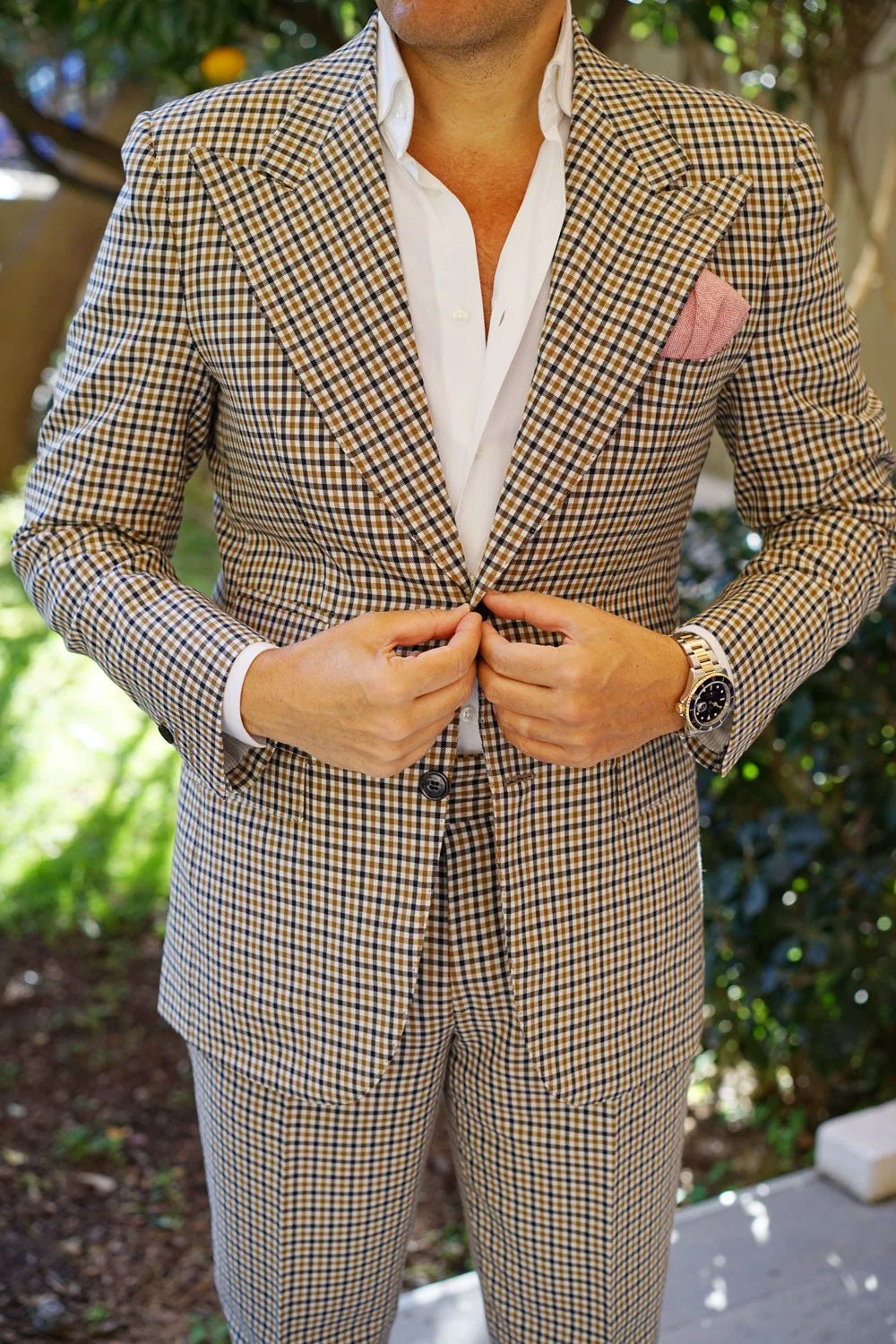 Blush Red Slub Linen Pocket Square - Image 4