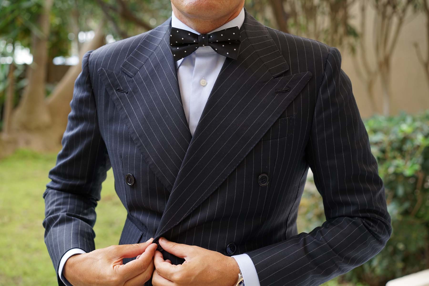 Bond Black Polka Dots Bow Tie - Image 6