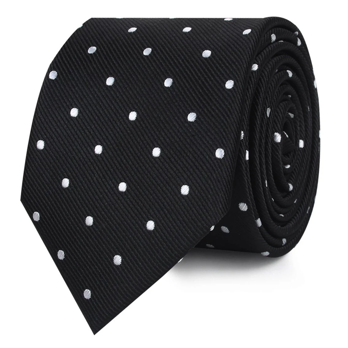 Bond Black Polka Dots Skinny Tie - Image 2