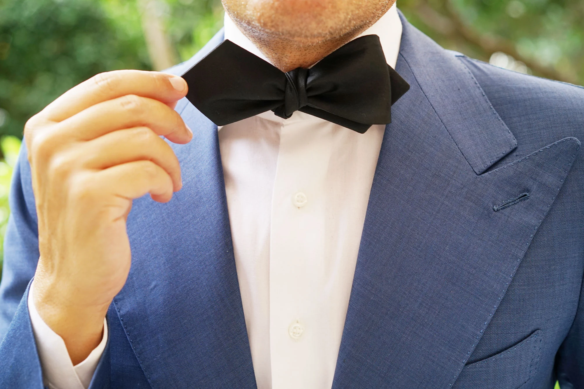Bond Black Self Tie Diamond Tip Bow Tie - Image 12