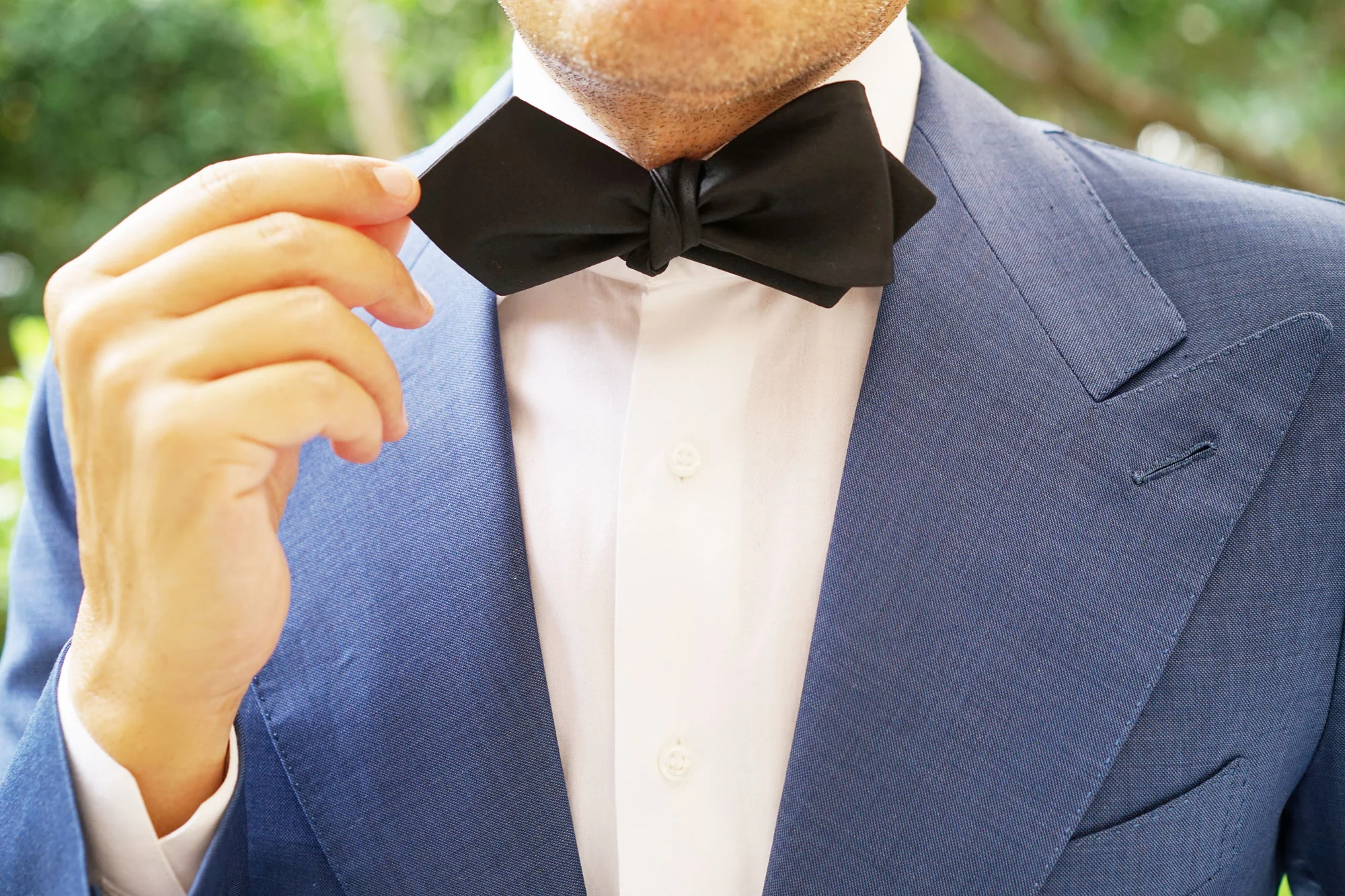 Bond Black Self Tie Diamond Tip Bow Tie - Image 13