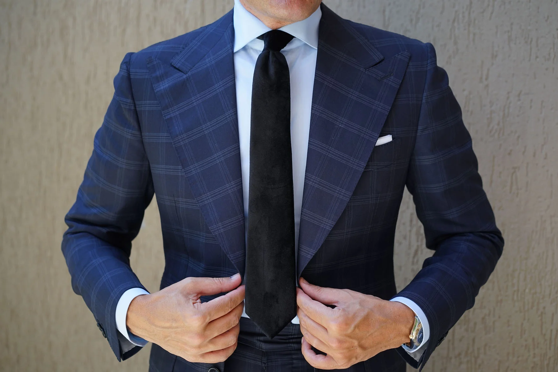 Bond Black Velvet Skinny Tie - Image 6