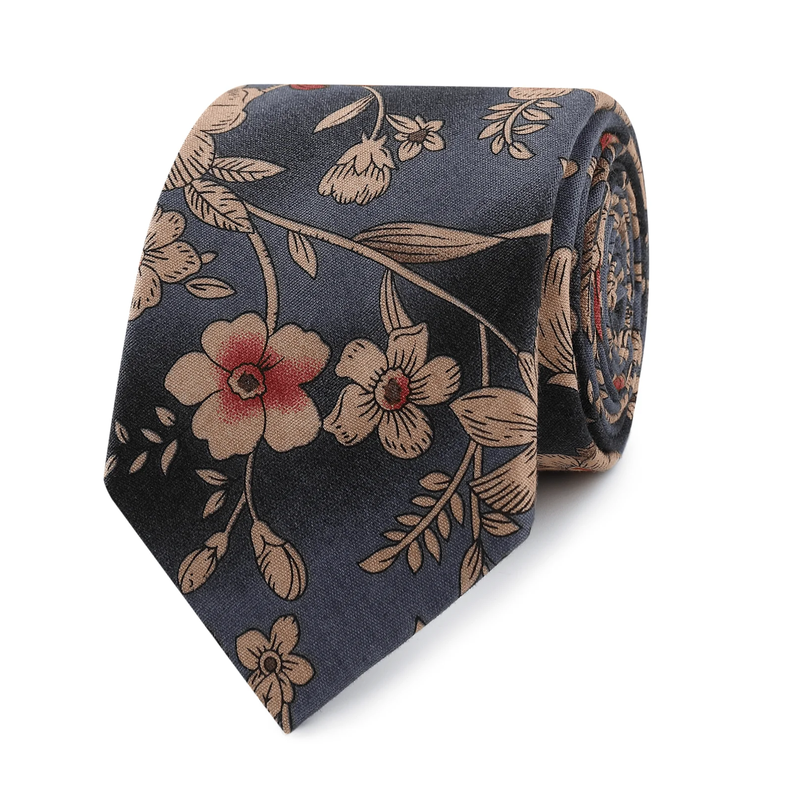 Bordeaux Baroque Floral Skinny Tie - Image 2