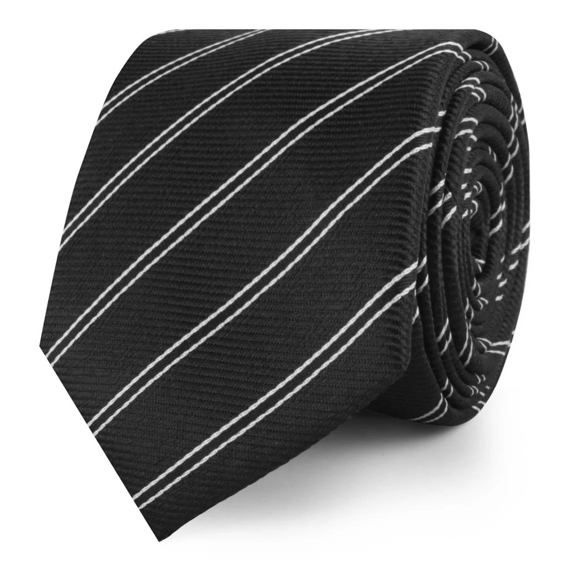 Boston Black Striped Skinny Tie - Image 2