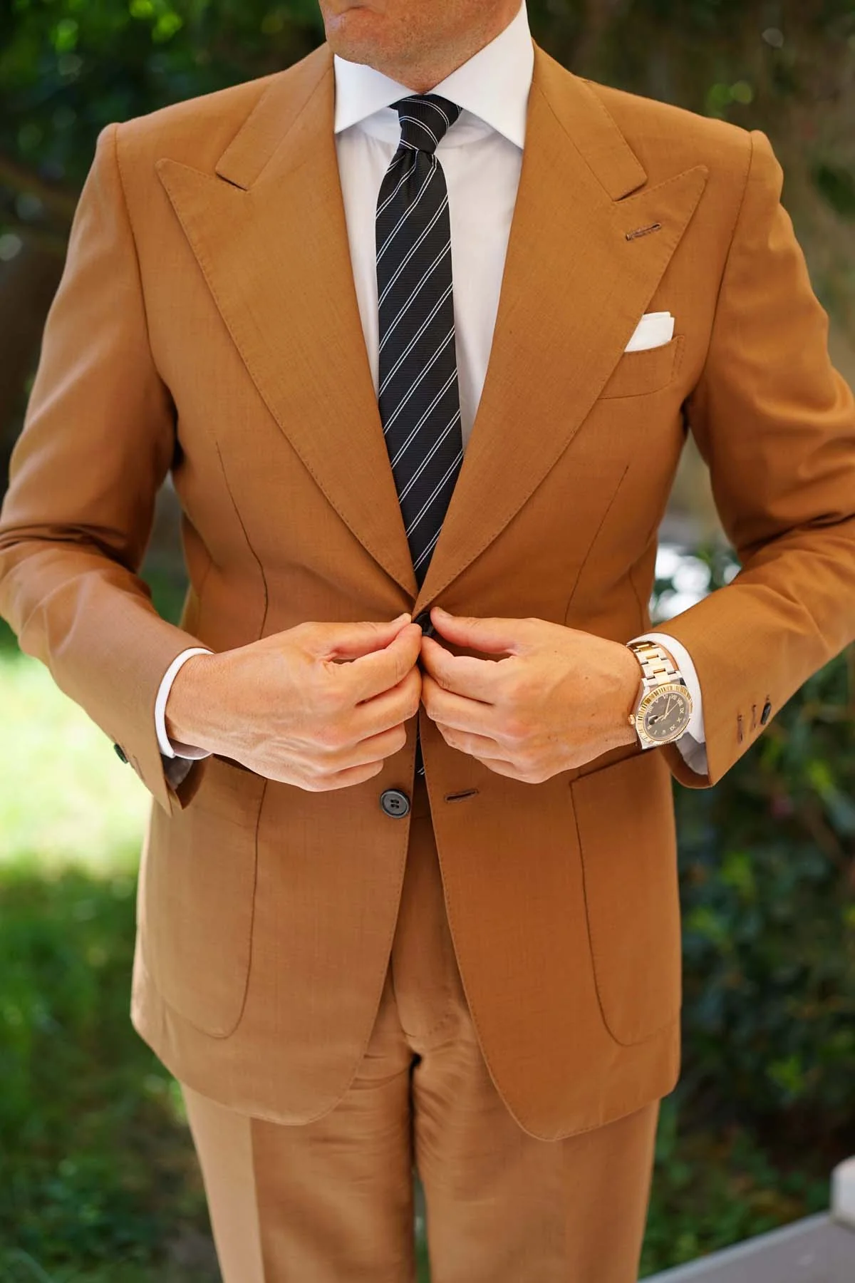 Boston Black Striped Skinny Tie - Image 5