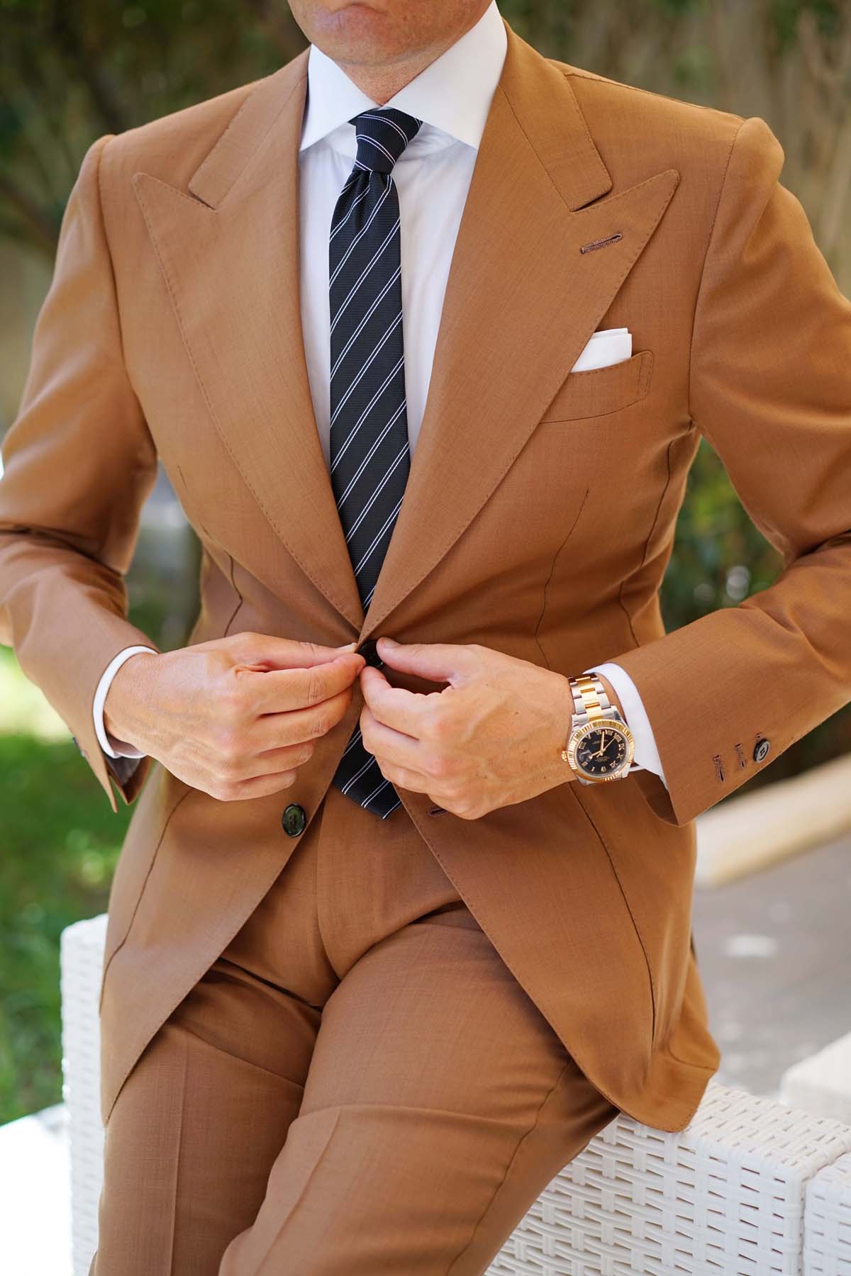 Boston Black Striped Skinny Tie - Image 7