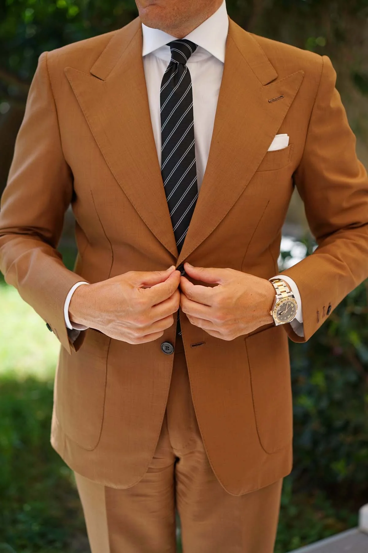 Boston Black Striped Skinny Tie - Image 9