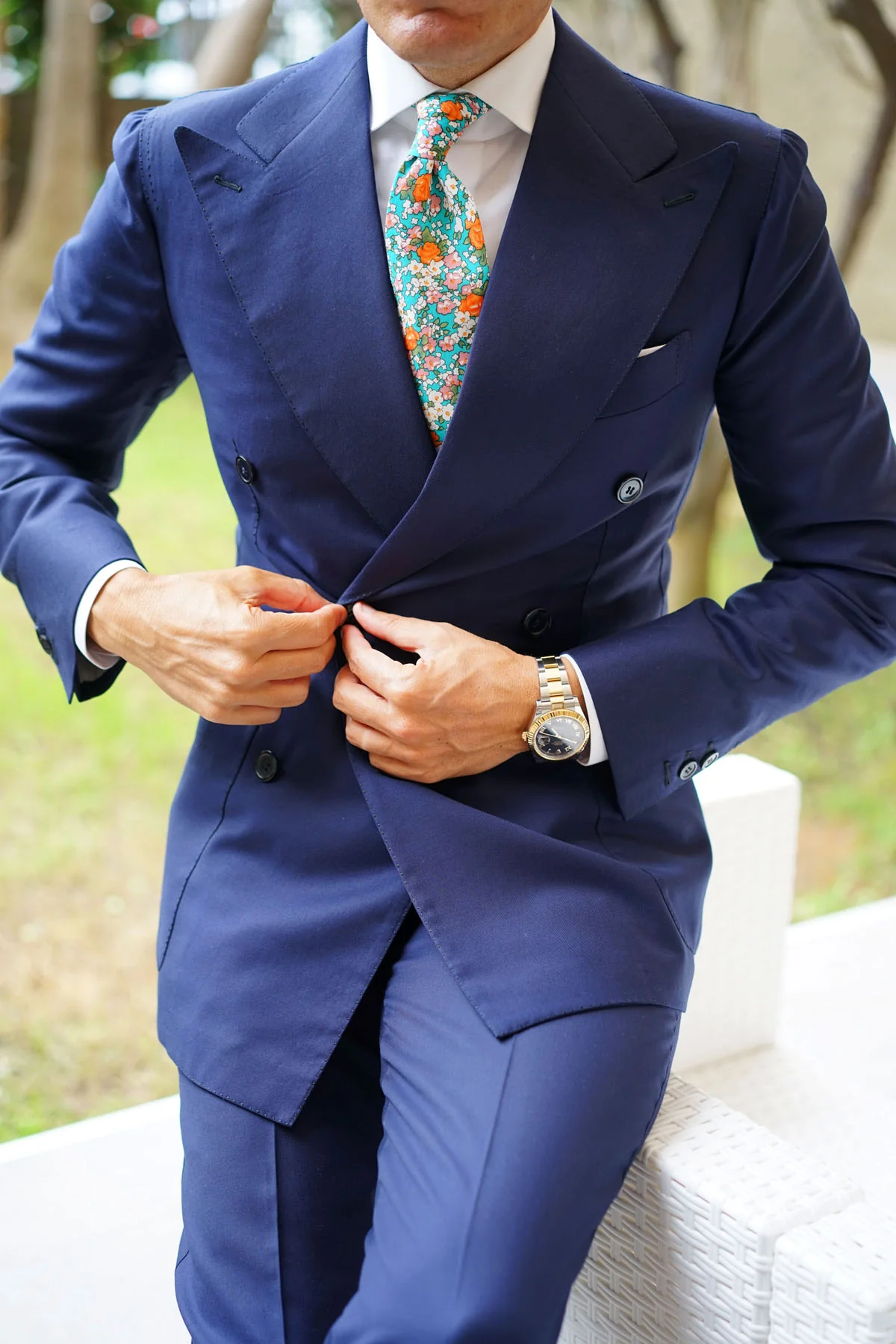 British Virgin Island Floral Necktie - Image 14