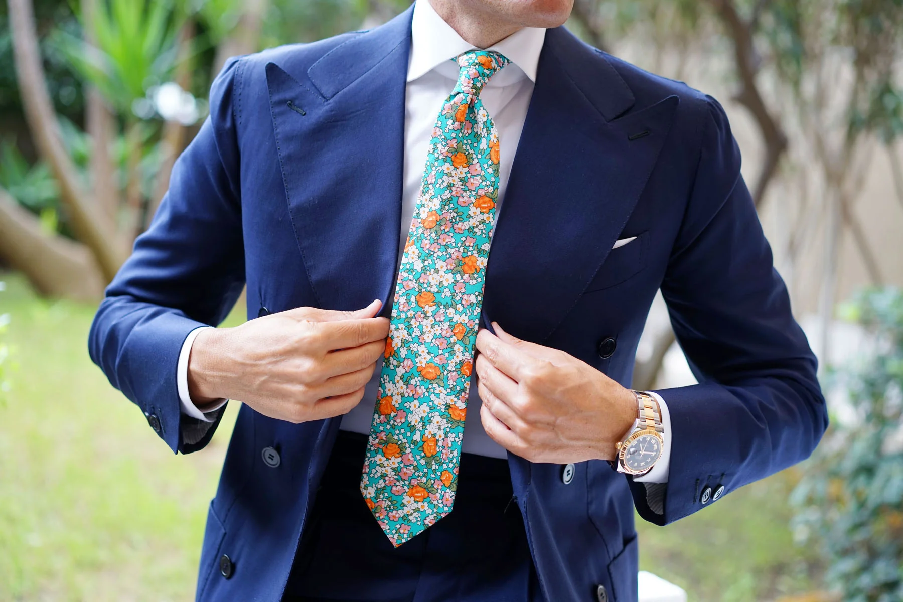 British Virgin Island Floral Necktie - Image 4