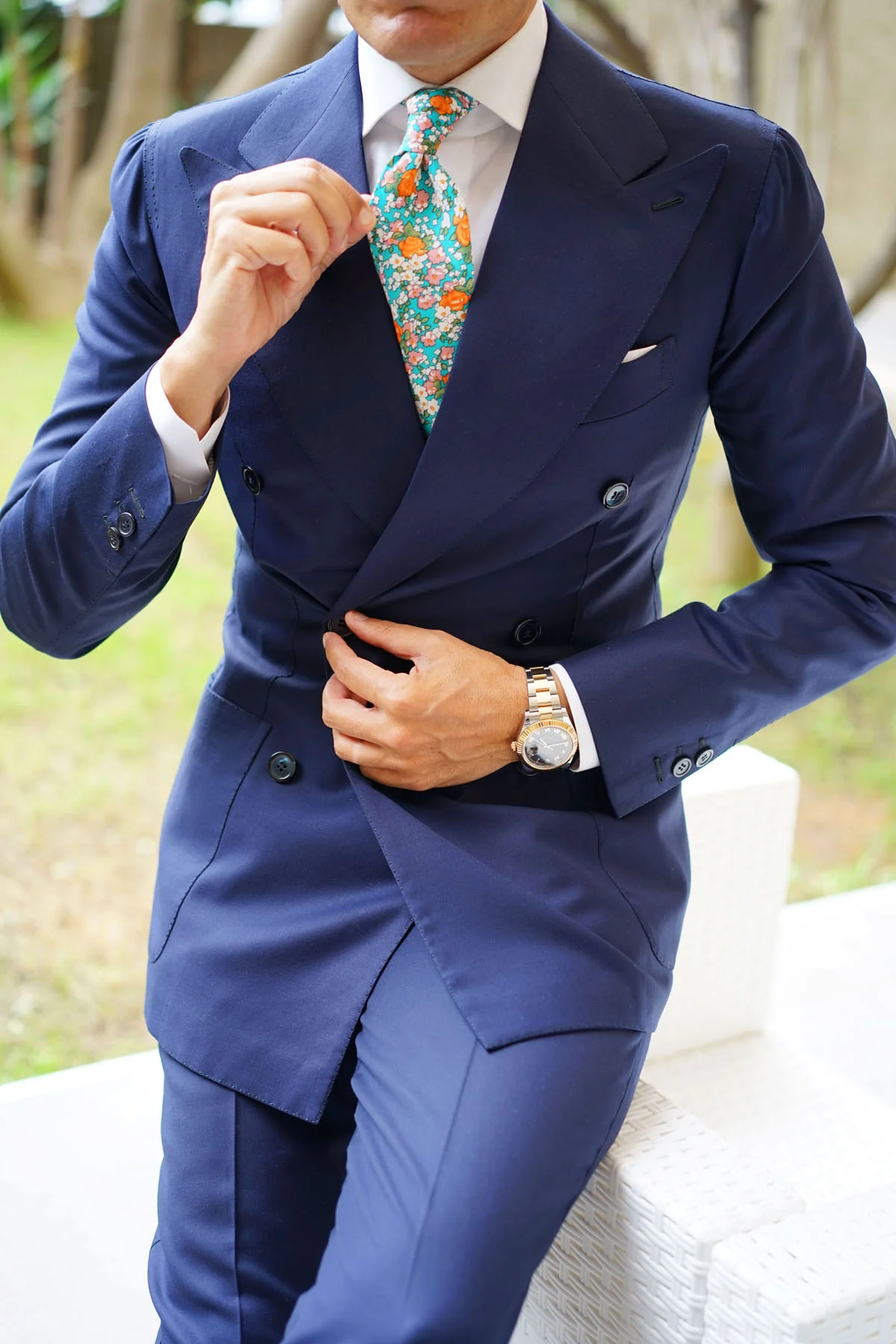 British Virgin Island Floral Necktie - Image 8