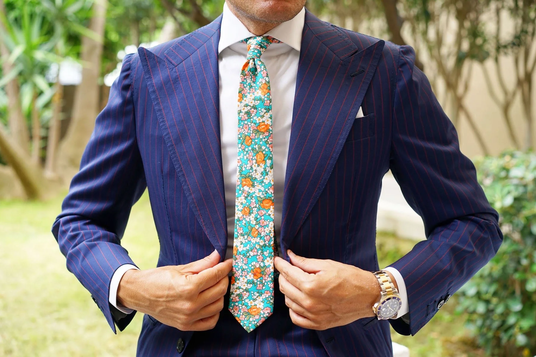 British Virgin Island Floral Skinny Tie - Image 4