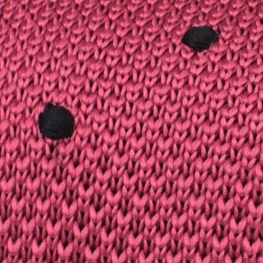 Brizo Pink Polka Dot Knitted Tie - Image 2