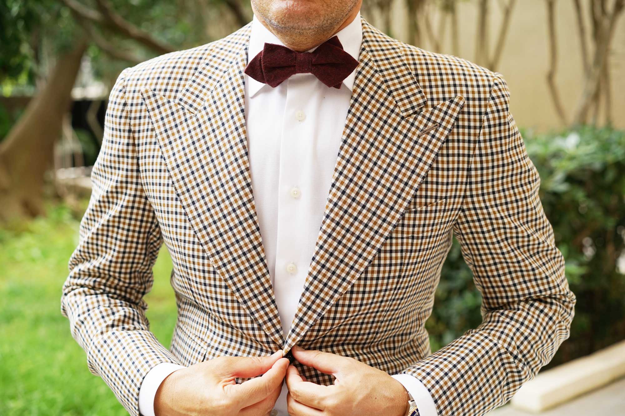 Brooklyn Burnt Red Diamond Bow Tie - Image 3
