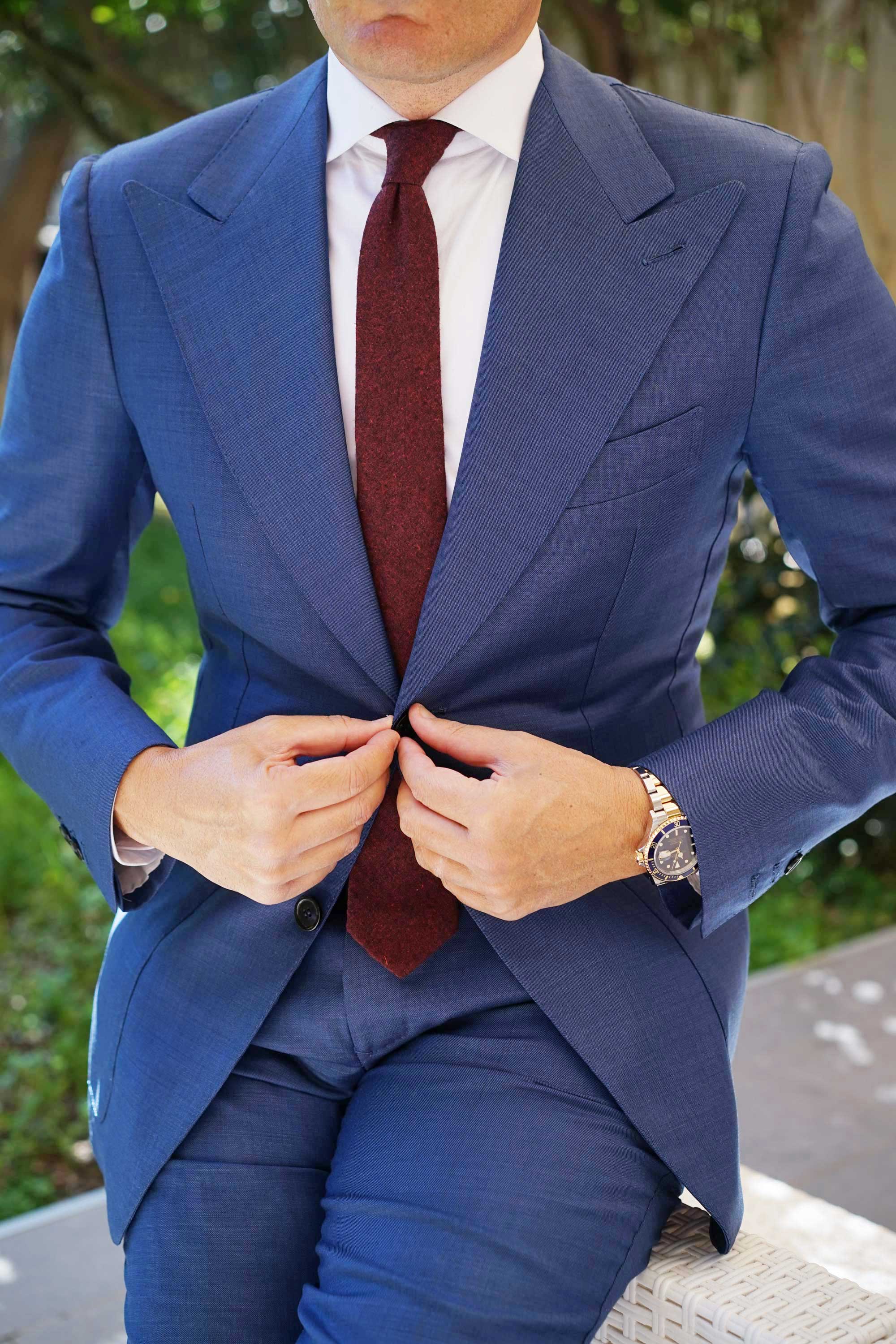 Brooklyn Burnt Red Skinny Tie - Image 7