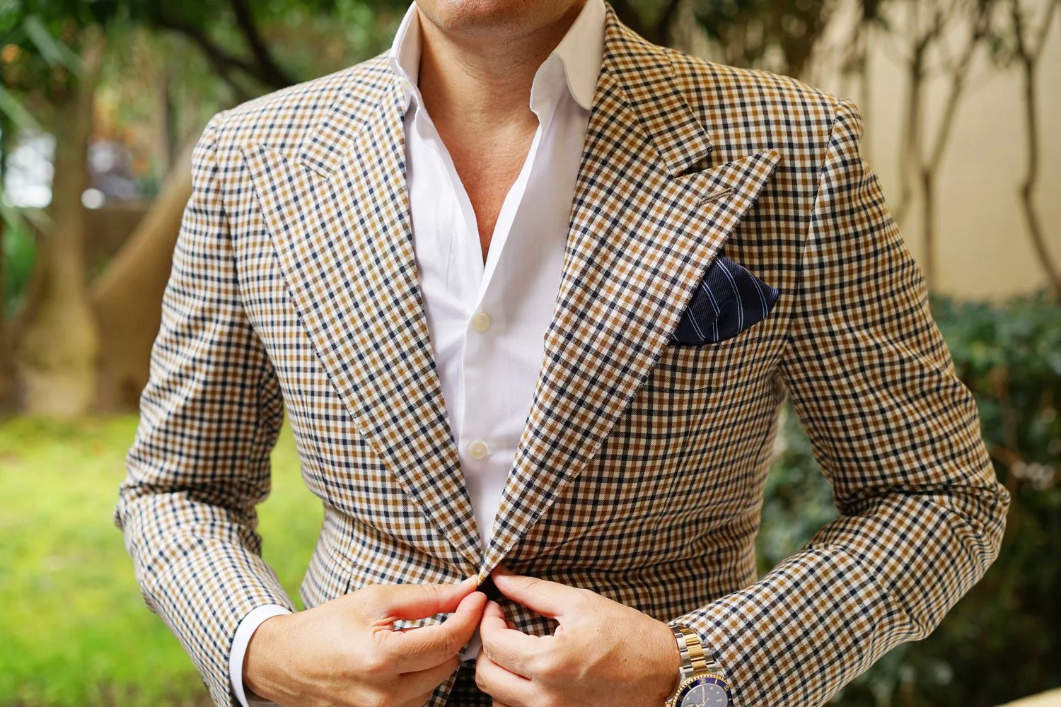 Brooklyn Navy Blue Striped Pocket Square - Image 3