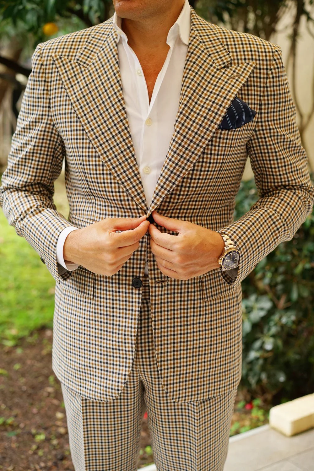 Brooklyn Navy Blue Striped Pocket Square - Image 4
