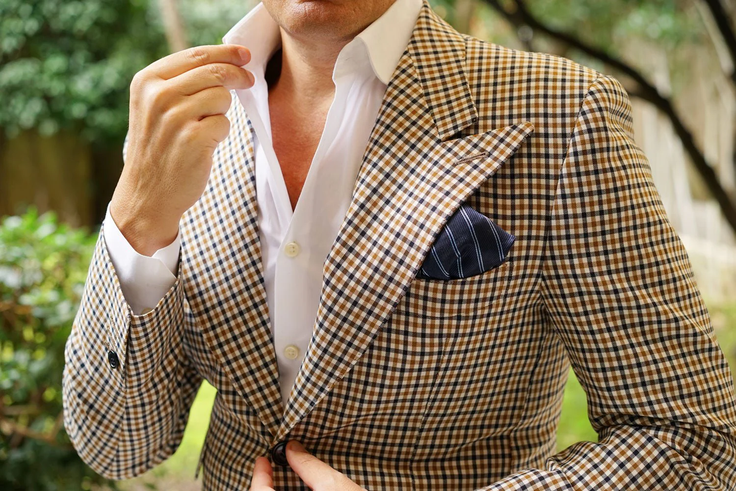 Brooklyn Navy Blue Striped Pocket Square - Image 5