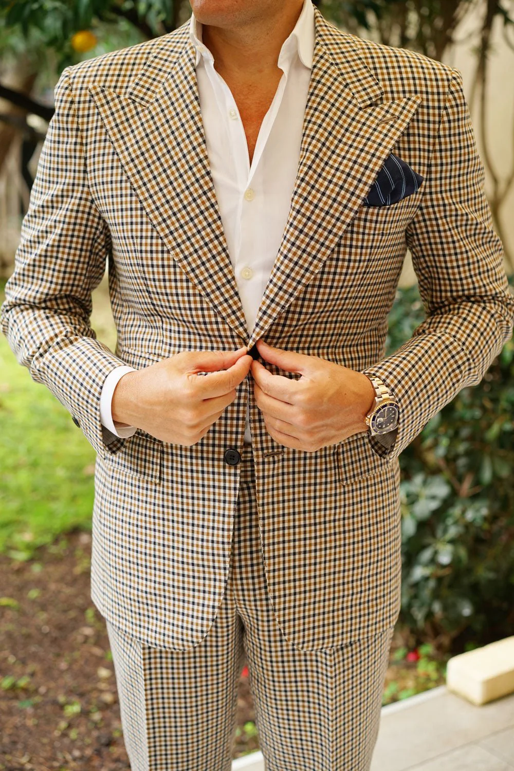 Brooklyn Navy Blue Striped Pocket Square - Image 7