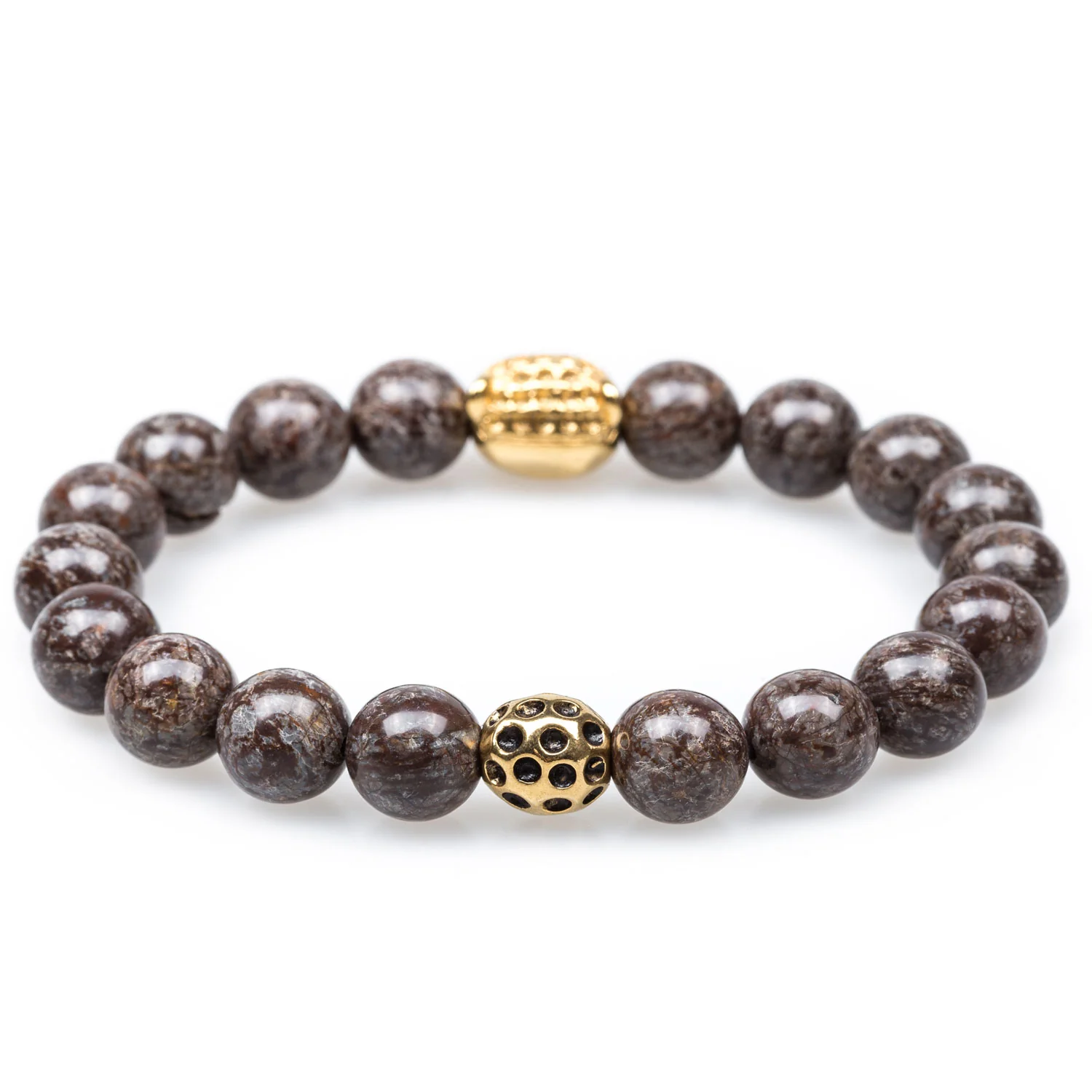 Brown Charcoal Rutile Gold Panther Bracelet - Image 2