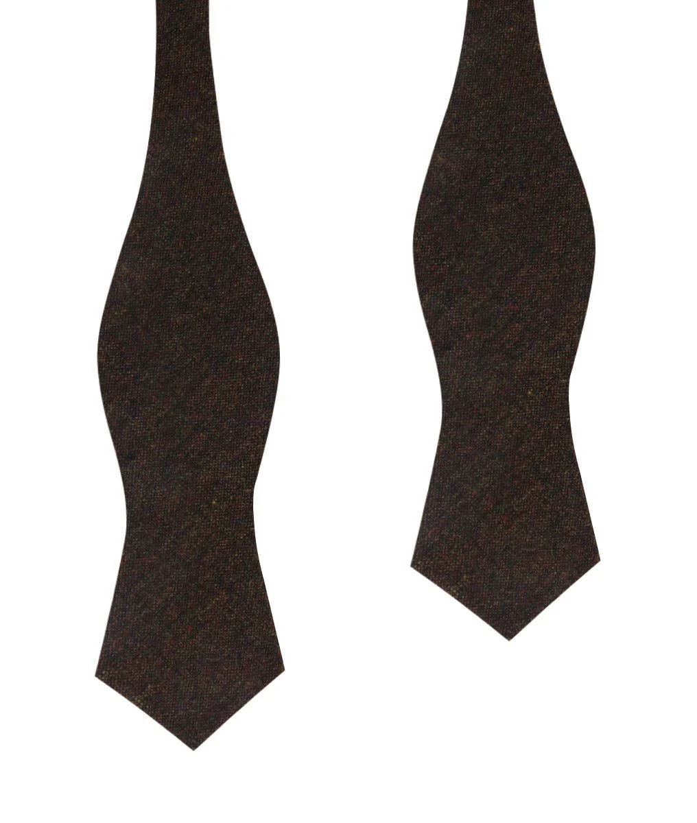 Brown Columbia Wool Diamond Self Bow Tie