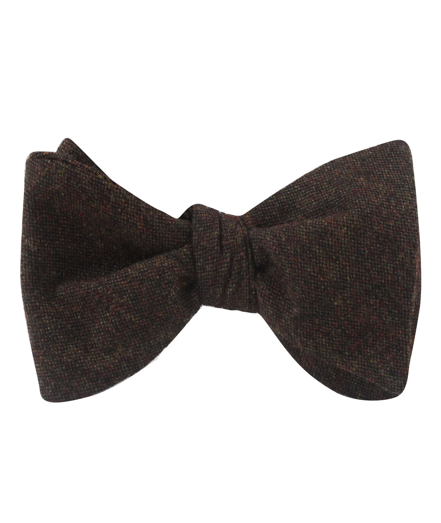 Brown Columbia Wool Self Bow Tie - Image 2