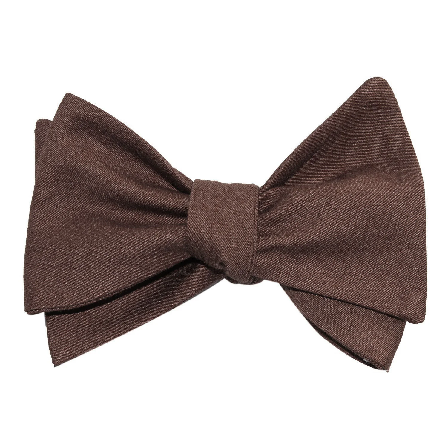 Brown Cotton Self Tie Bow Tie - Image 4