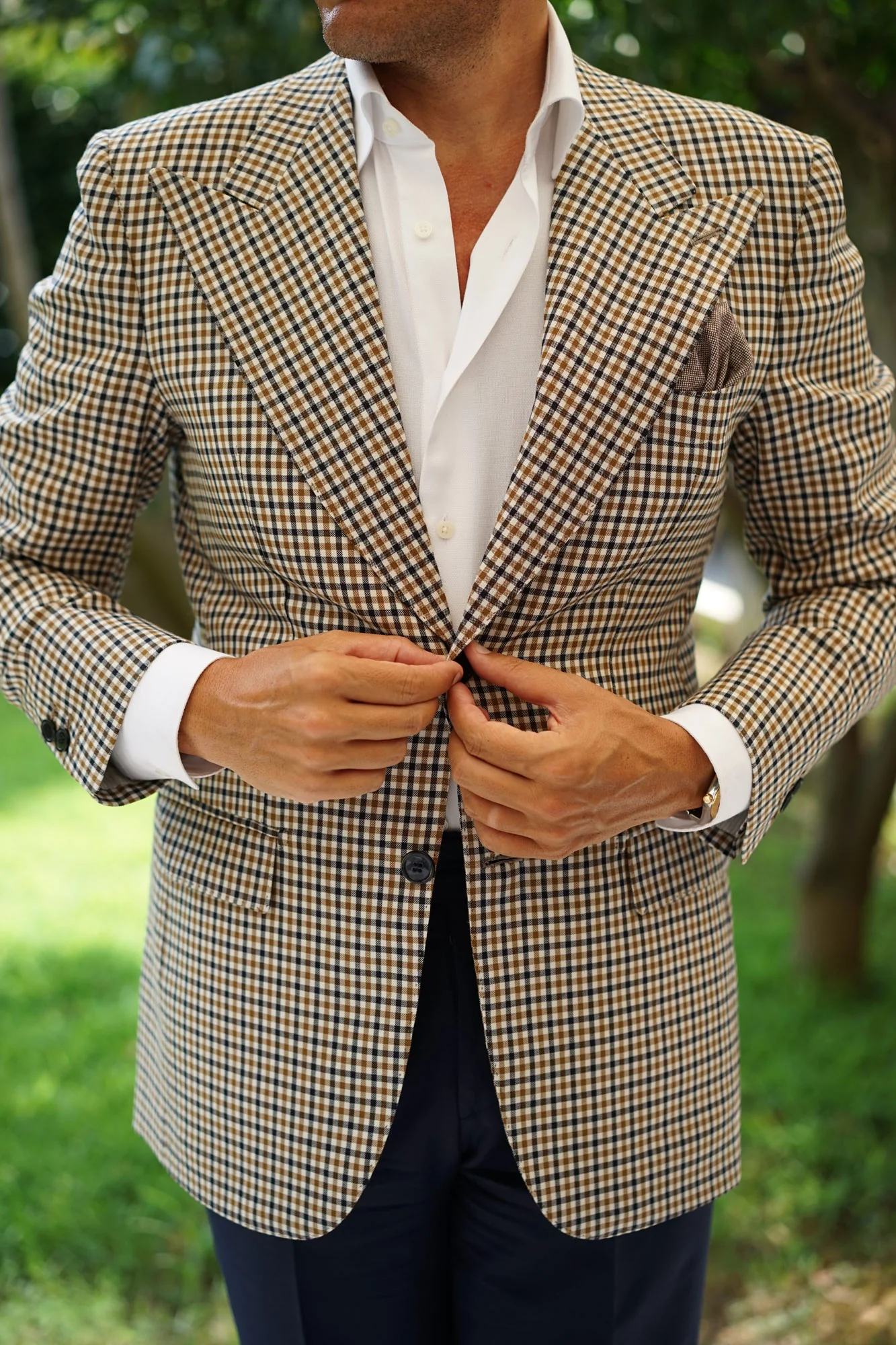 Brown Gingerbread Linen Pocket Square - Image 7