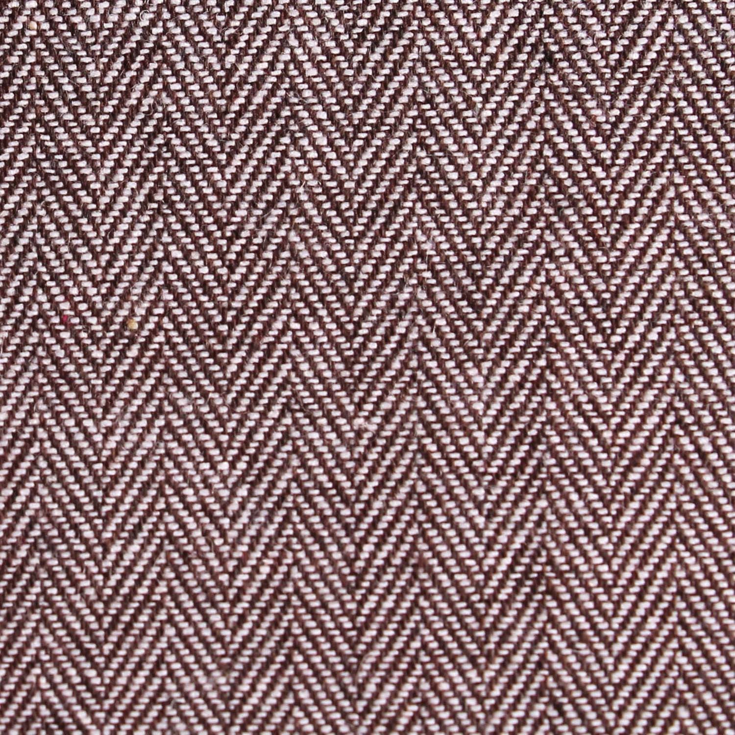 Brown Herringbone Linen Kids Bow Tie - Image 2