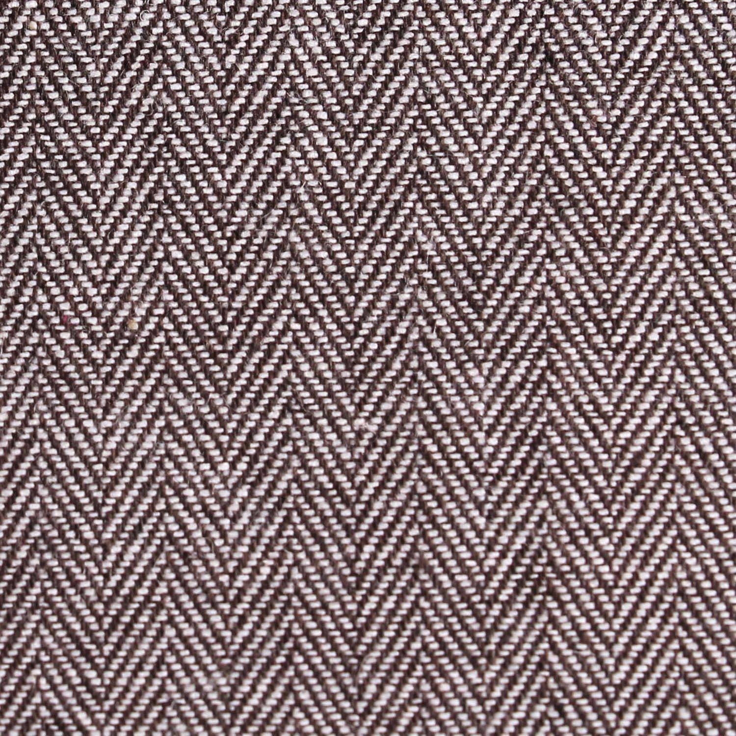Brown Herringbone Linen Skinny Tie - Image 4