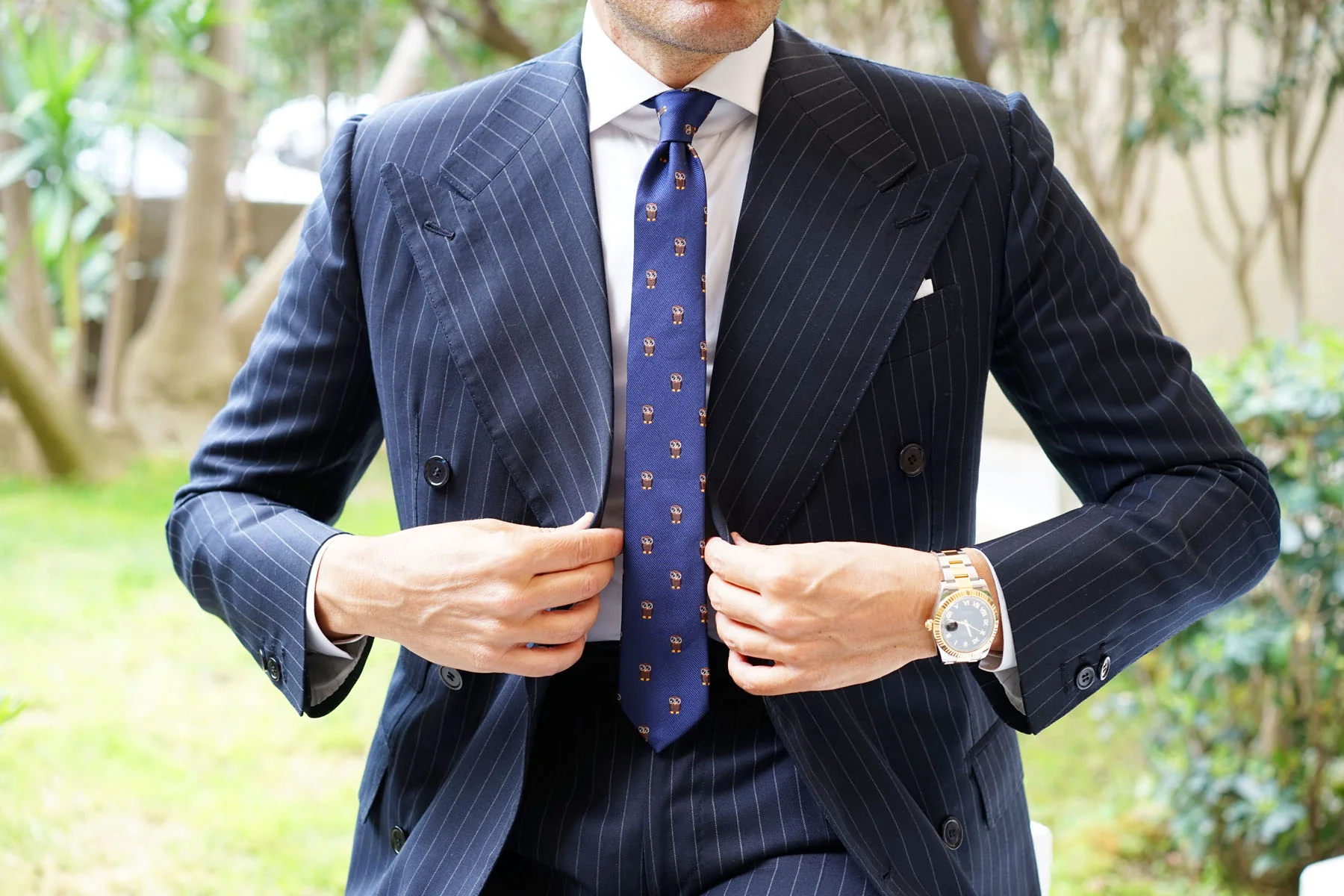 Brown Horned Owl Skinny Tie - Image 6