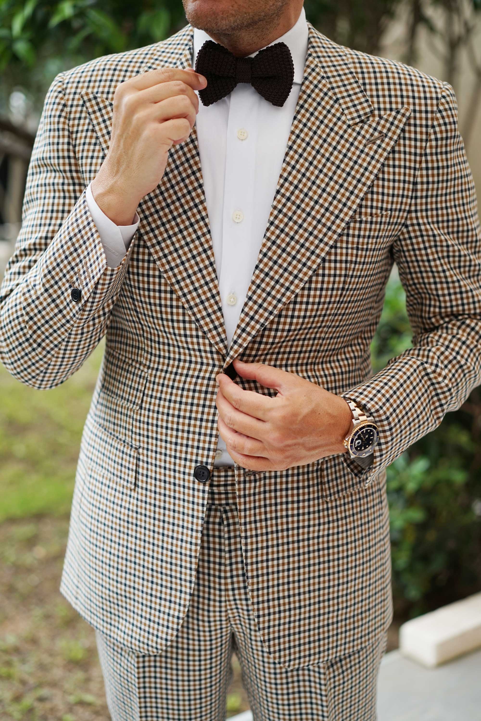 Brown Knitted Bow Tie - Image 9