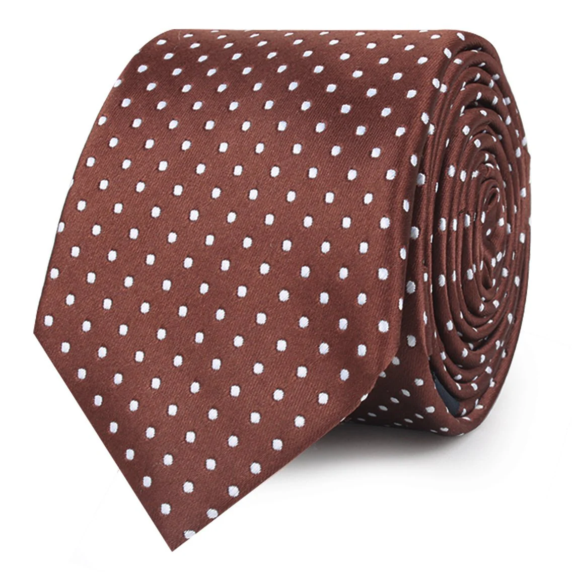 Brown Mini Polka Dots Skinny Tie - Image 2