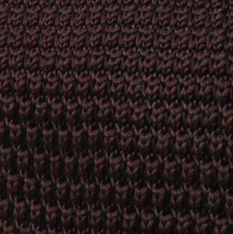 Brown Pointed Knitted Tie - Image 2