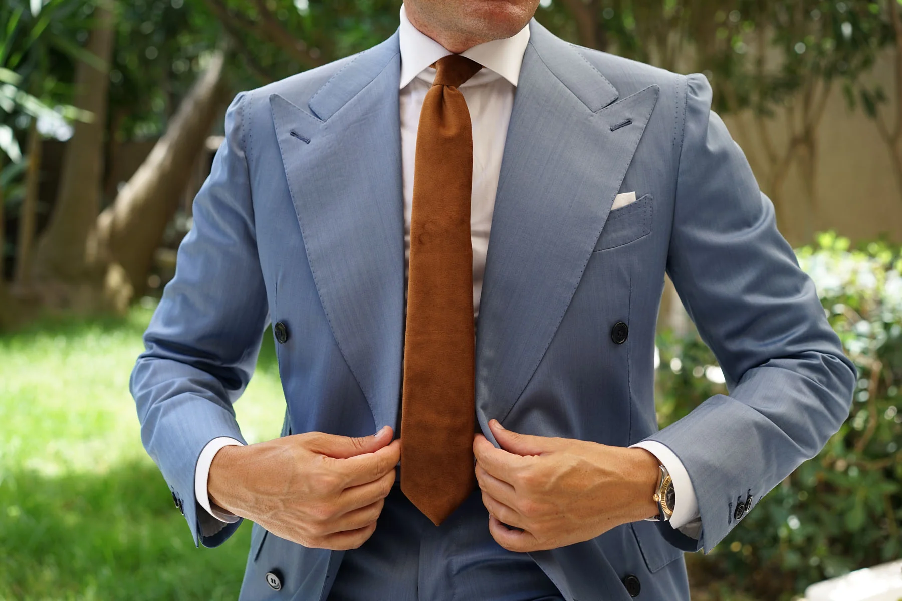 Brown Velvet Skinny Tie - Image 6