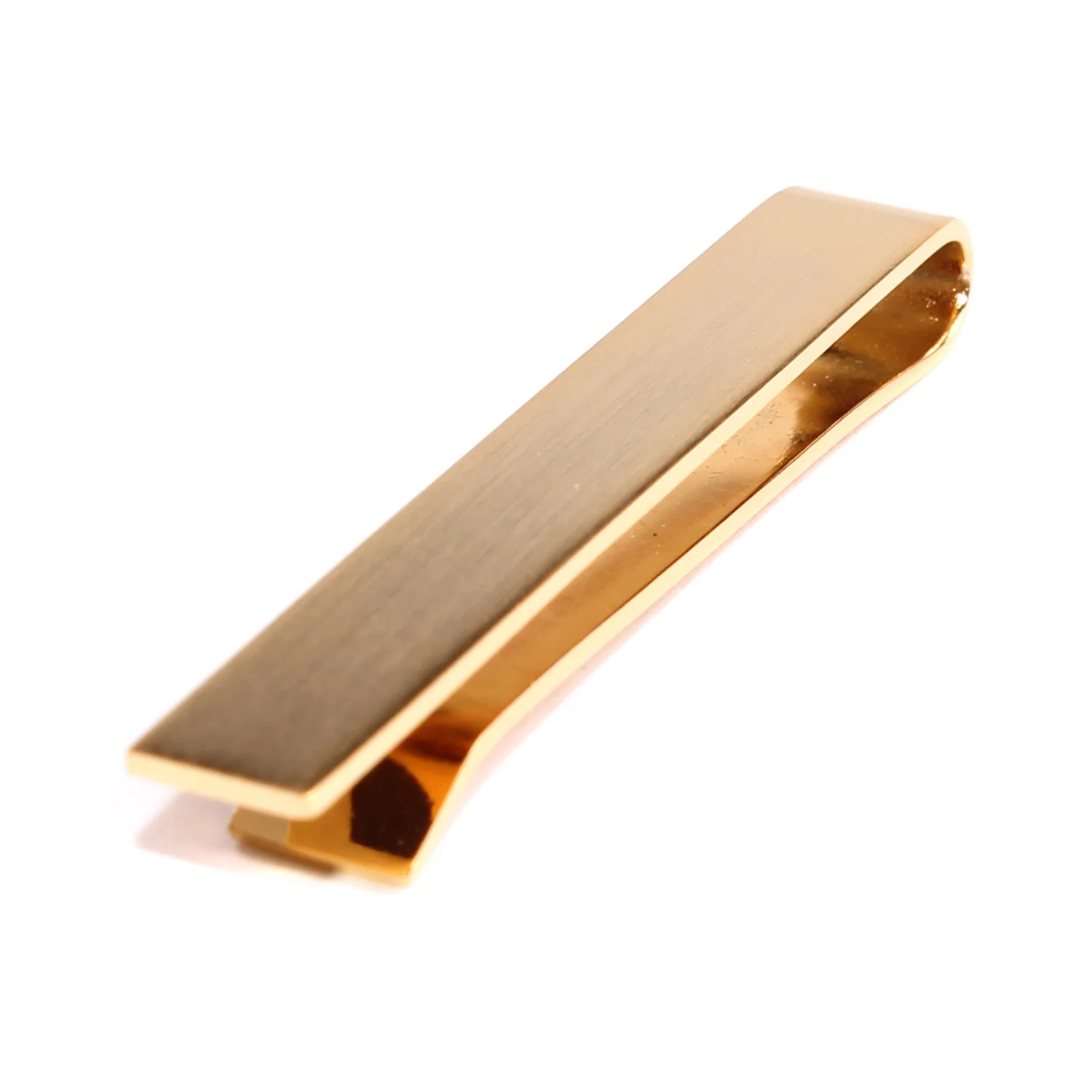 Brushed Gold Square Clasp Tie Bar - Image 3
