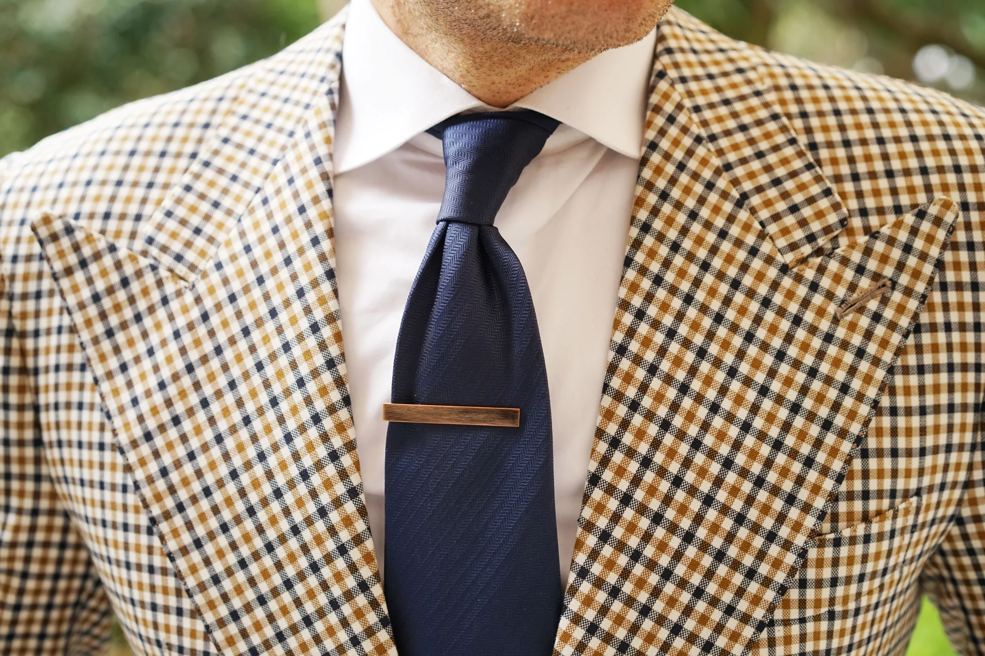 Brushed Rose Gold Tie Bar - Image 10